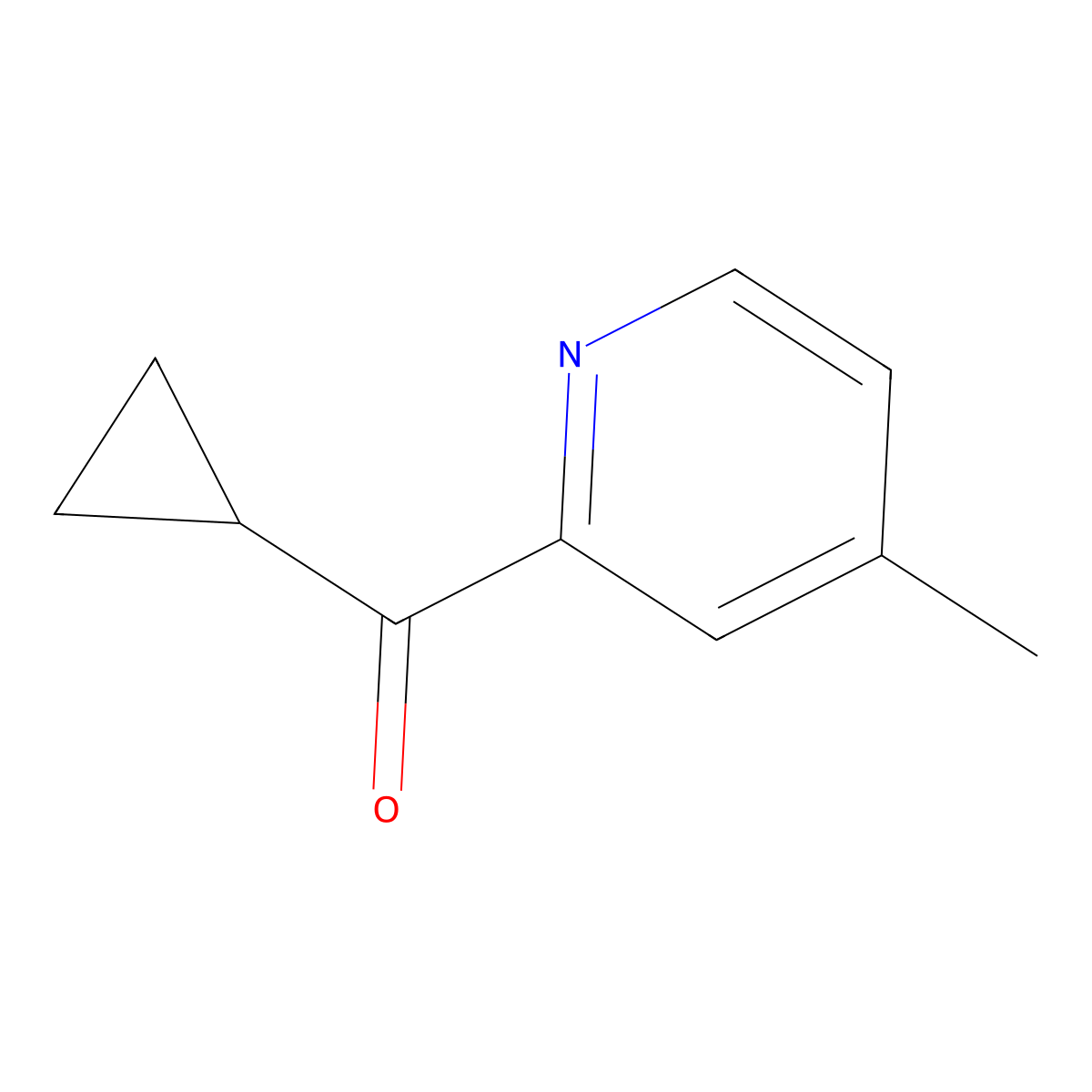 2-Cyclopropanecarbonyl-4-methylpyridine molecular structure, CAS 1343355-28-1