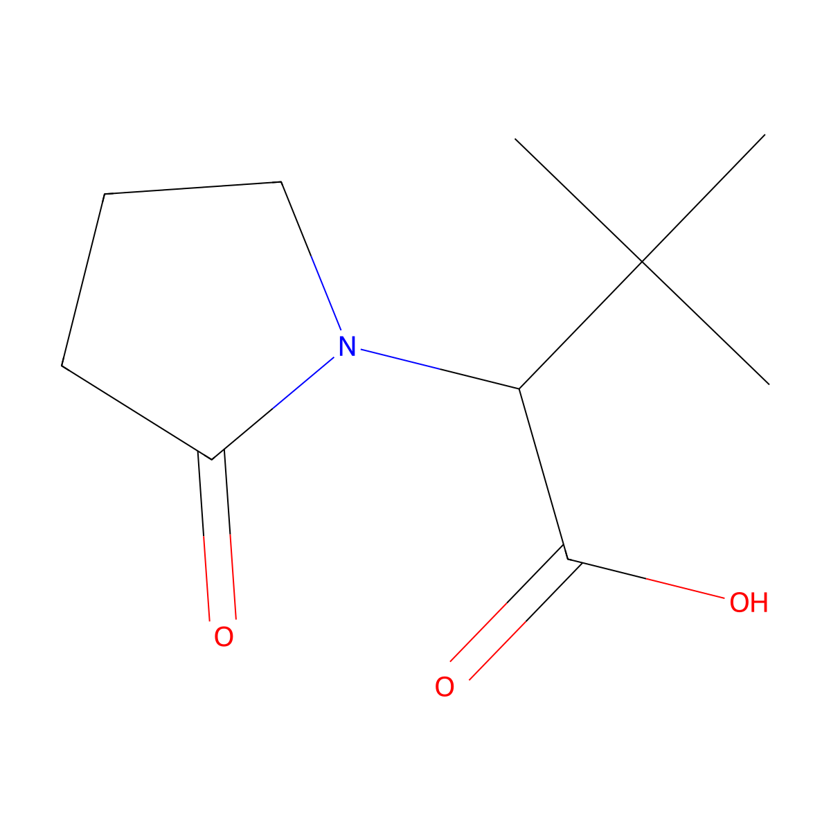 3,3-Dimethyl-2-(2-oxopyrrolidin-1-yl)butanoic acid molecular structure, CAS 1343355-79-2