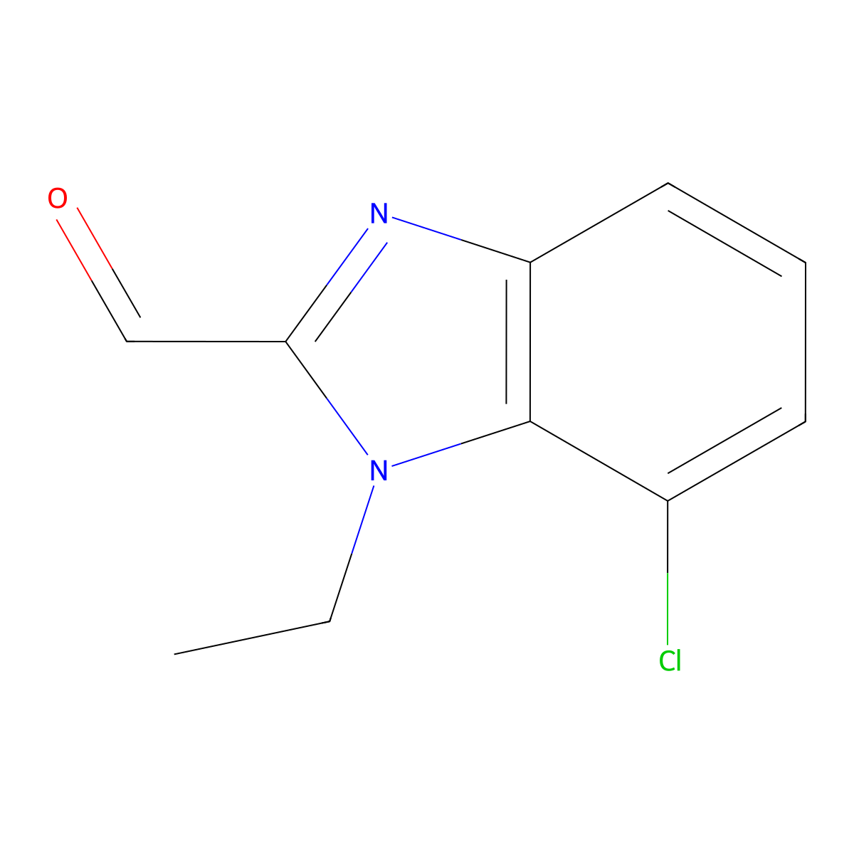 7-Chloro-1-ethyl-1H-benzo[d]imidazole-2-carbaldehyde molecular structure, CAS 1343356-00-2