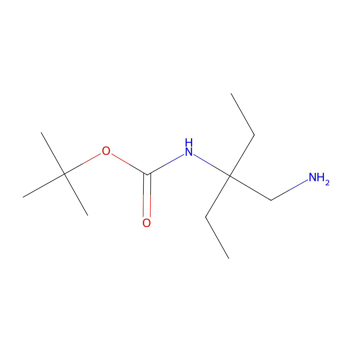 tert-butyl N-[3-(aminomethyl)pentan-3-yl]carbamate molecular structure, CAS 1343356-44-4