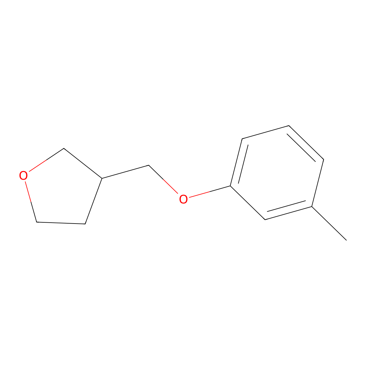 3-[(3-Methylphenoxy)methyl]oxolane molecular structure, CAS 1343358-03-1