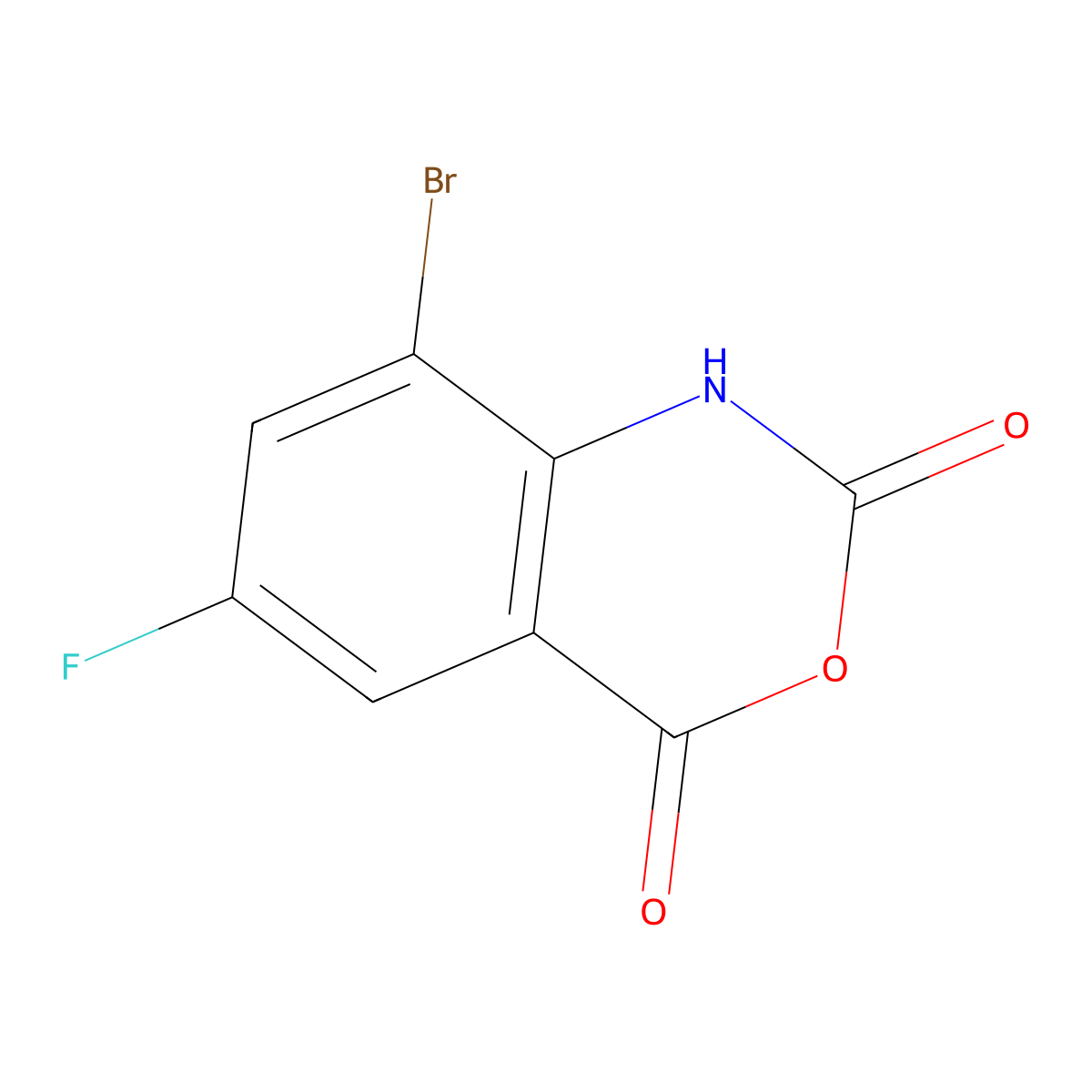 8-bromo-6-fluoro-2,4-dihydro-1H-3,1-benzoxazine-2,4-dione molecular structure, CAS 1343359-94-3