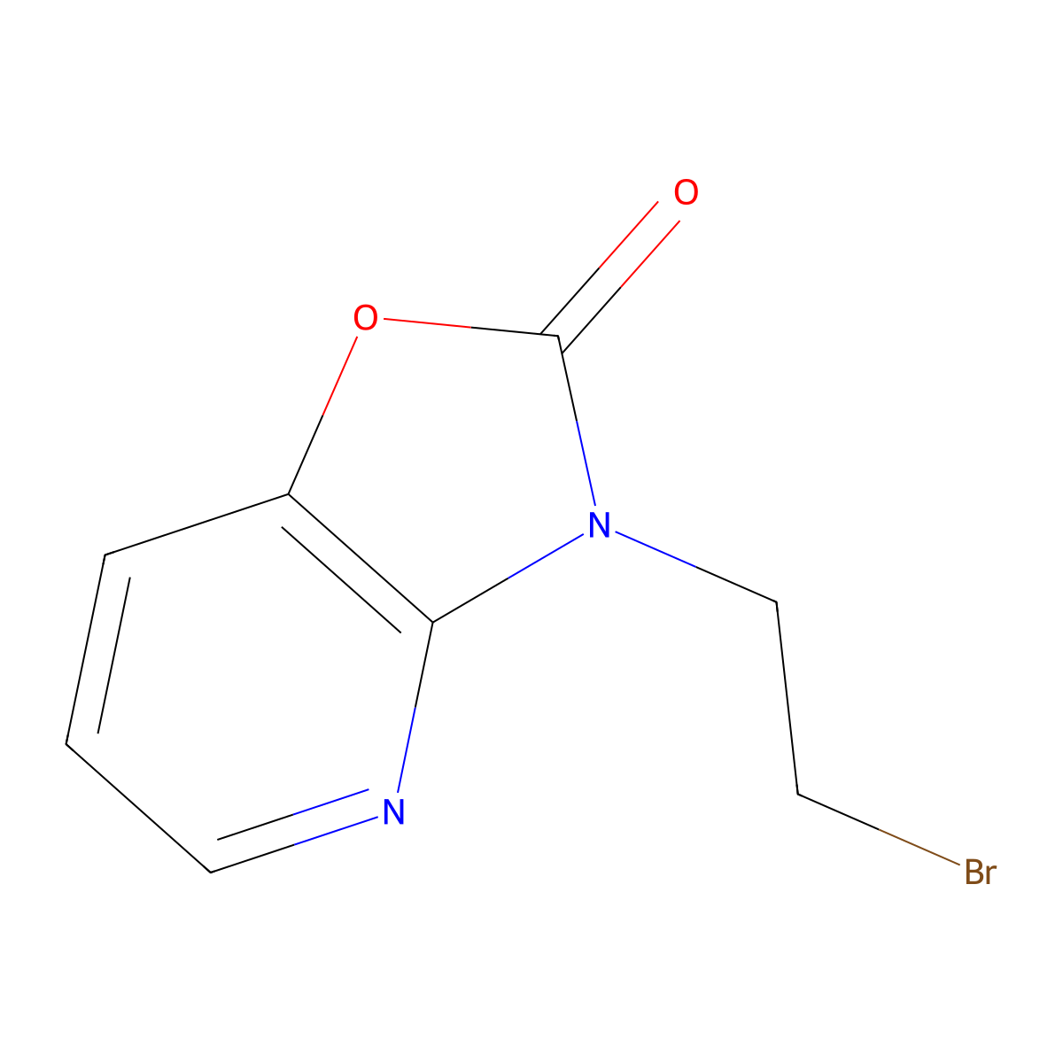 3-(2-bromoethyl)-2H,3H-[1,3]oxazolo[4,5-b]pyridin-2-one molecular structure, CAS 134336-95-1