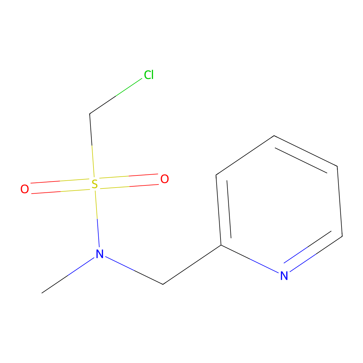 1-chloro-N-methyl-N-(pyridin-2-ylmethyl)methanesulfonamide molecular structure, CAS 1343361-11-4