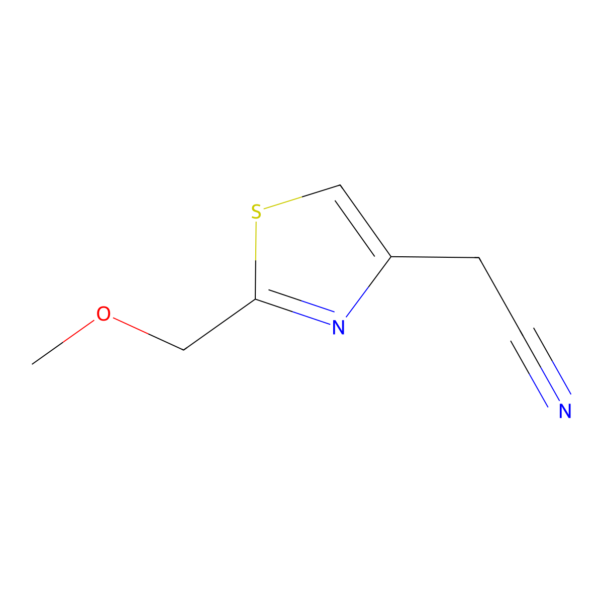 2-[2-(Methoxymethyl)-1,3-thiazol-4-yl]acetonitrile molecular structure, CAS 1343362-21-9