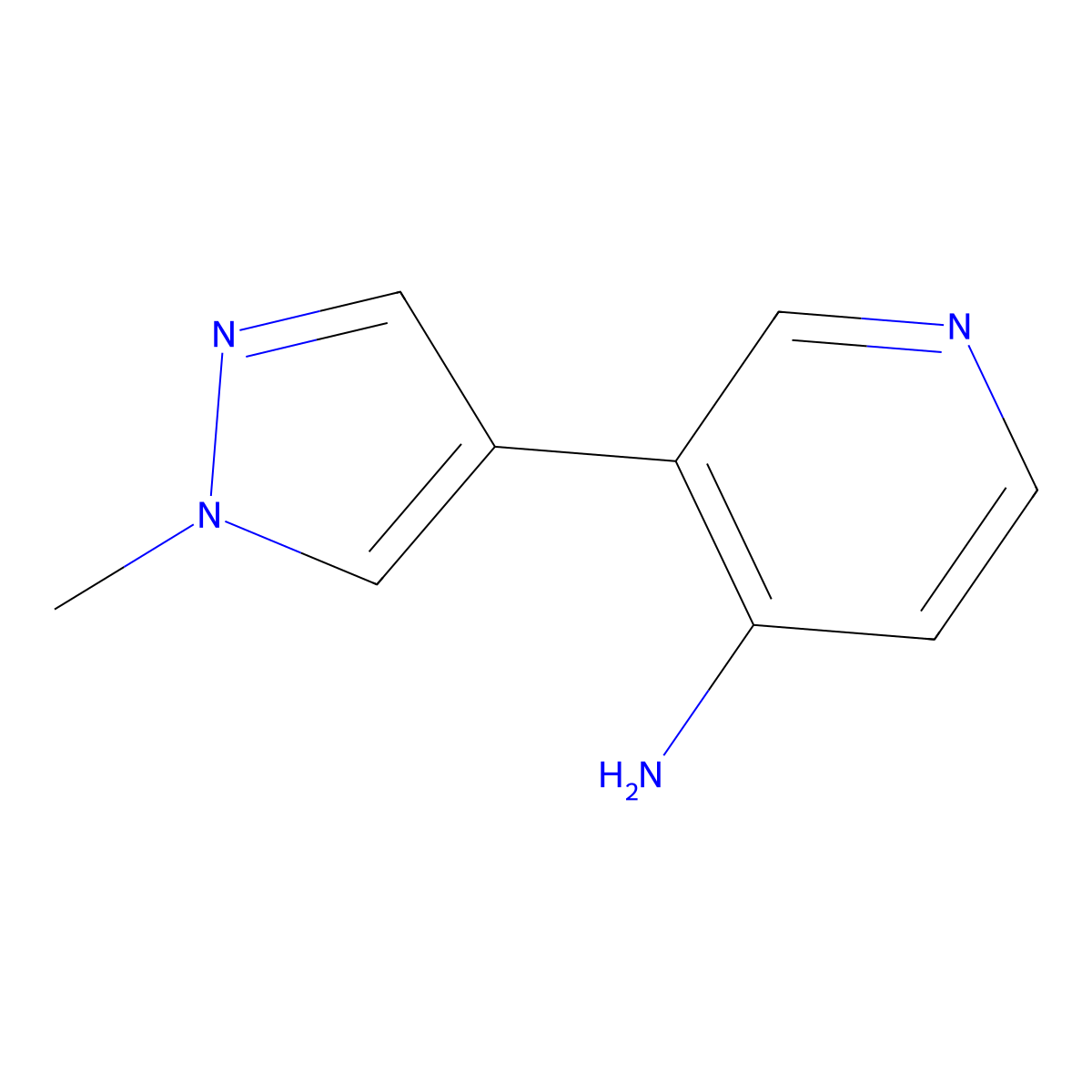 3-(1-Methyl-1H-pyrazol-4-YL)pyridin-4-amine molecular structure, CAS 1343363-25-6