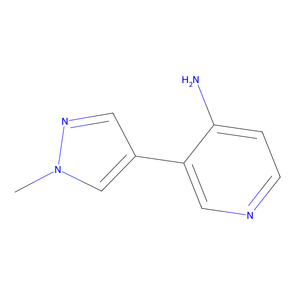 3-(1-Methyl-1H-pyrazol-4-YL)pyridin-4-amine molecular structure, CAS 1343363-25-6