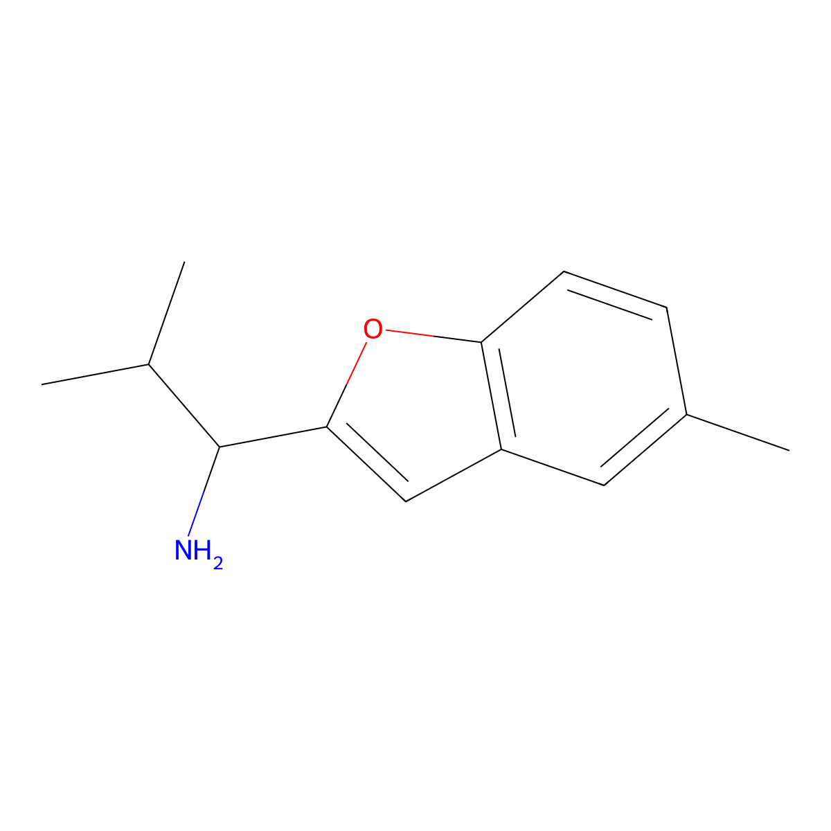 2-Methyl-1-(5-methylbenzofuran-2-yl)propan-1-amine molecular structure, CAS 1343363-48-3