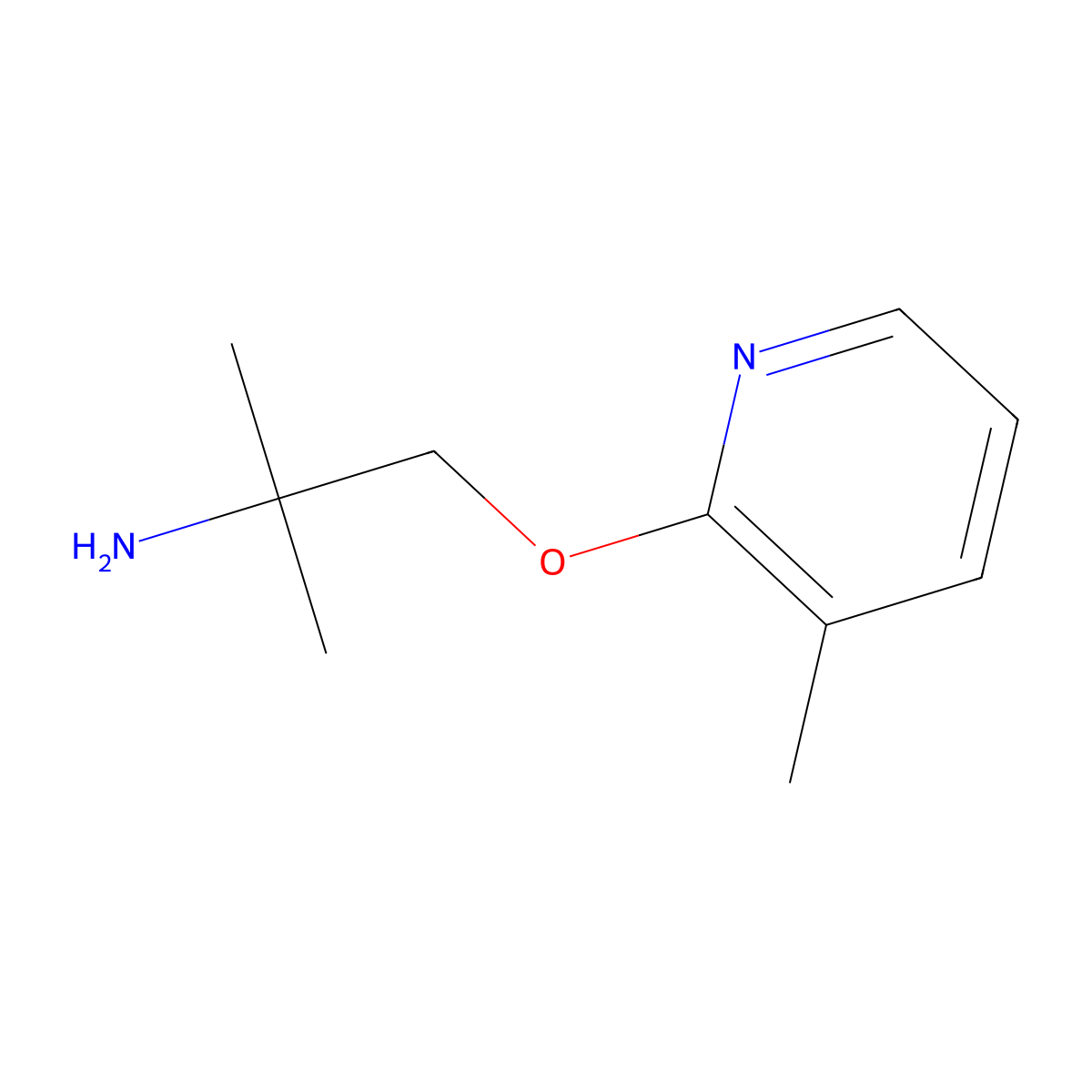 2-Methyl-1-[(3-methylpyridin-2-yl)oxy]propan-2-amine molecular structure, CAS 1343364-06-6