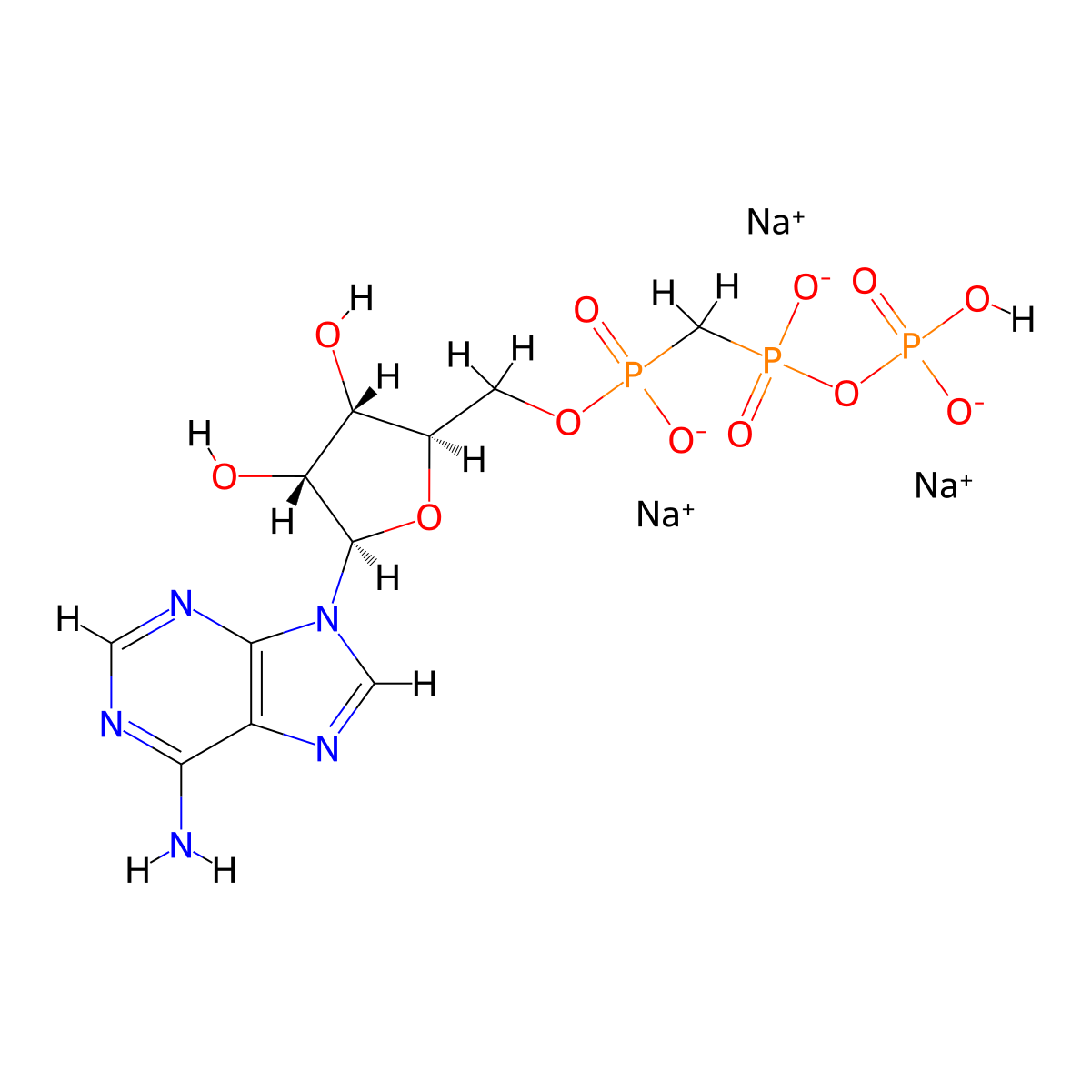 alpha,beta-Methyleneadenosine 5'-triphosphate trisodium salt molecular structure, CAS 1343364-54-4