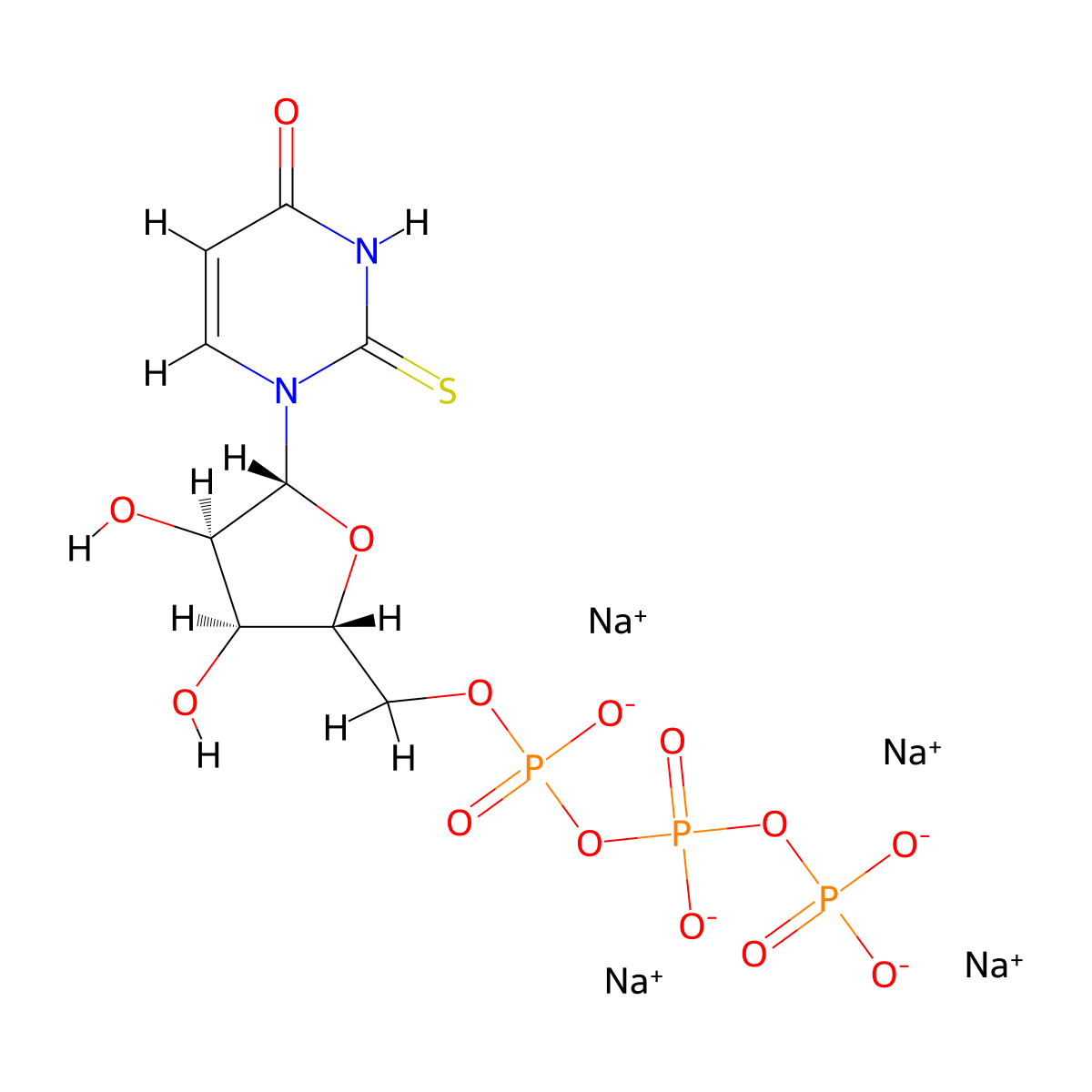 2-Thioutp tetrasodium salt molecular structure, CAS 1343364-70-4