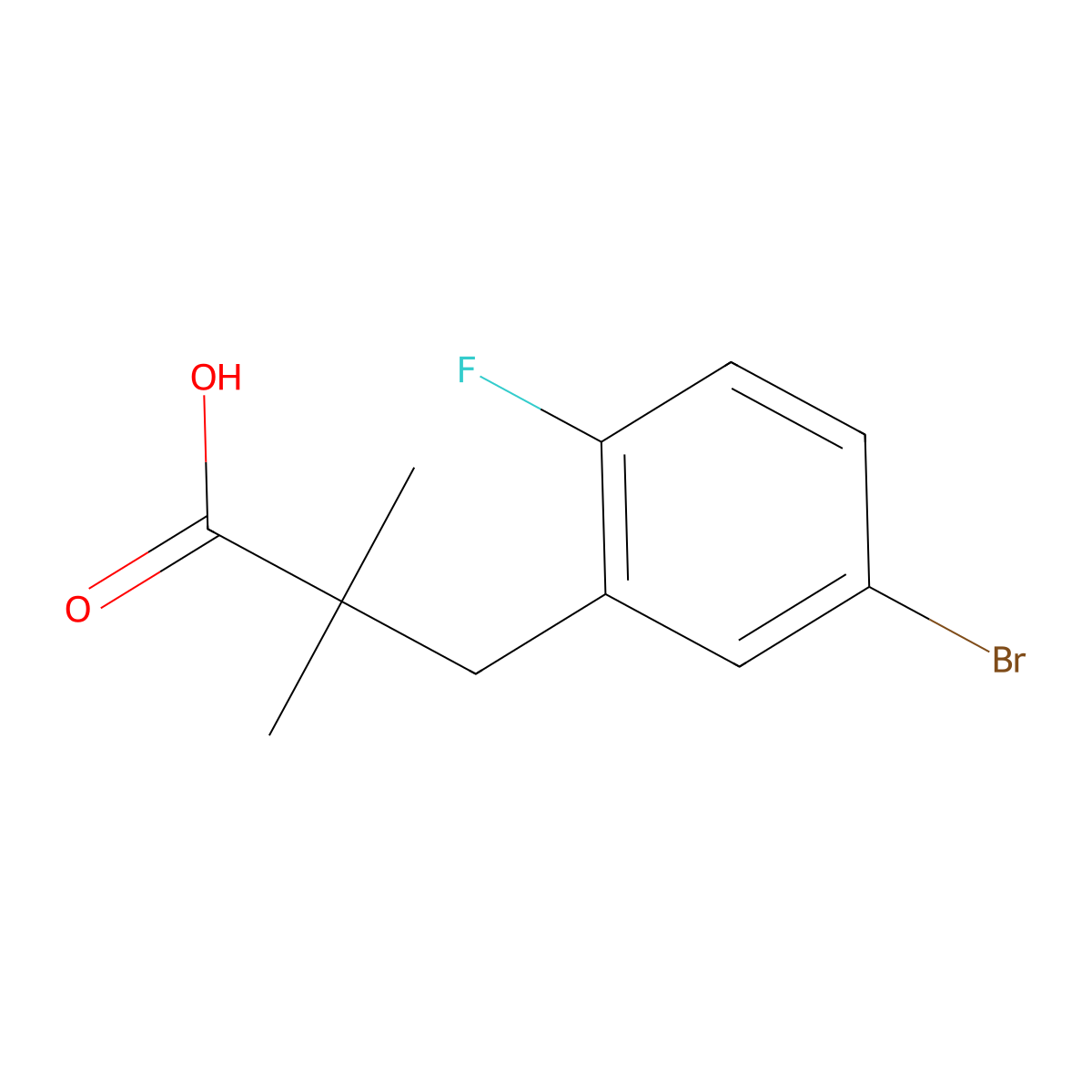 3-(5-Bromo-2-fluorophenyl)-2,2-dimethylpropanoic acid molecular structure, CAS 1343367-91-8