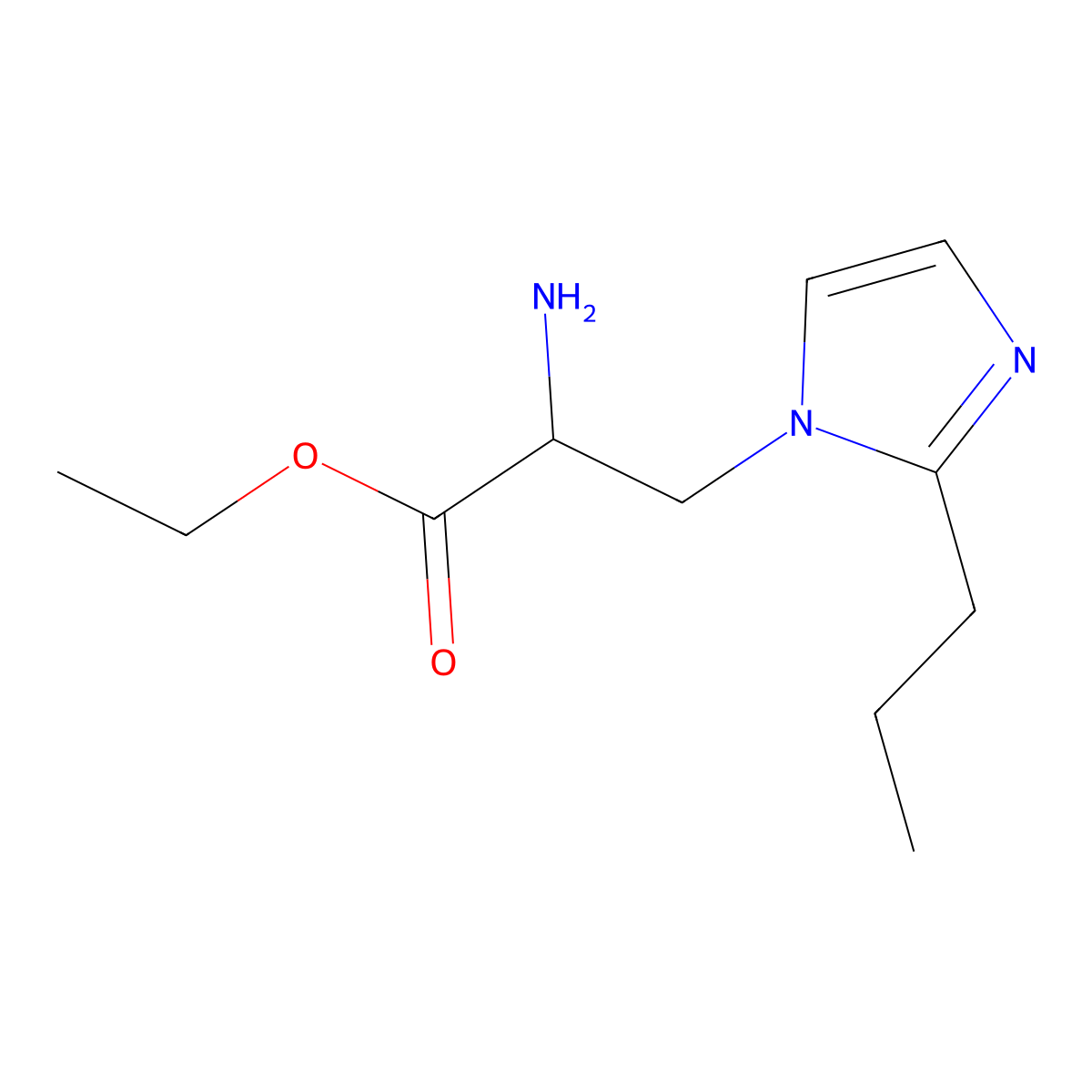 Ethyl 2-amino-3-(2-propyl-1h-imidazol-1-yl)propanoate molecular structure, CAS 1343368-30-8