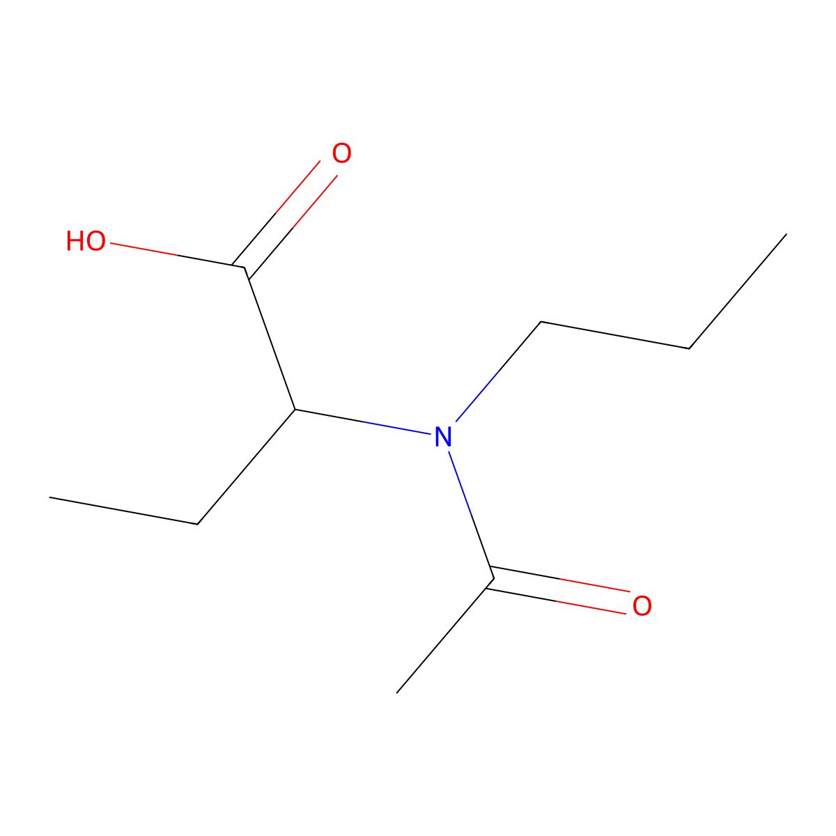 2-(N-propylacetamido)butanoic acid molecular structure, CAS 1343369-28-7