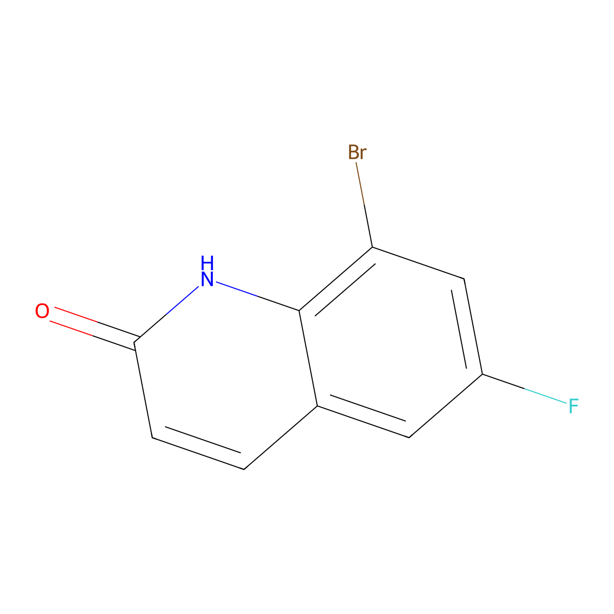 8-Bromo-6-fluoroquinolin-2(1H)-one molecular structure, CAS 1343369-88-9