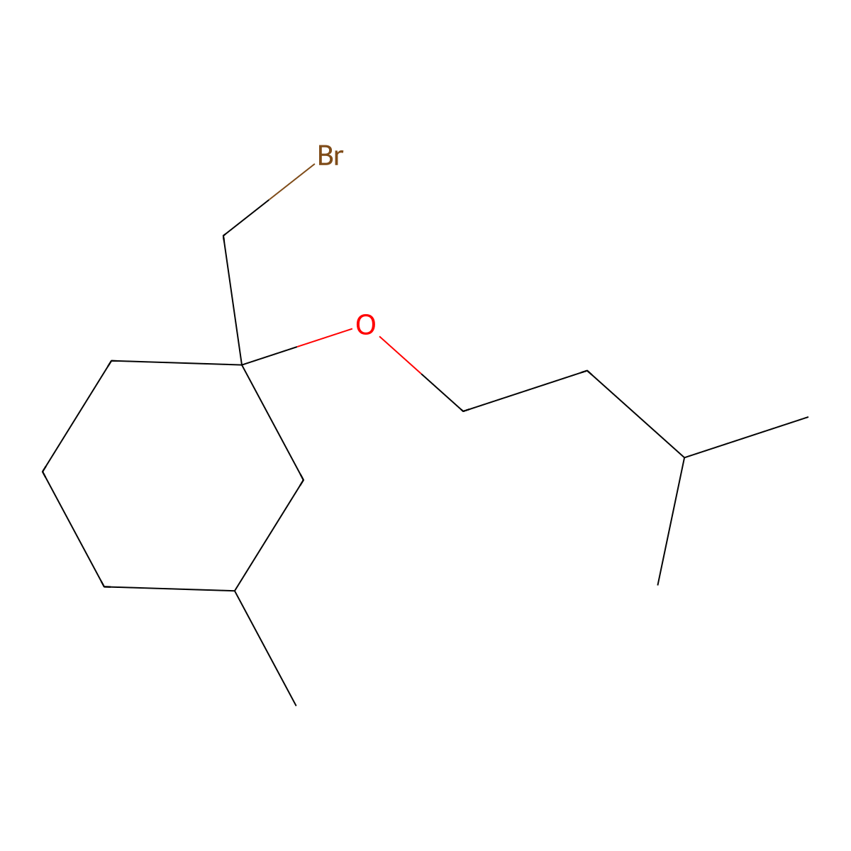 1-(Bromomethyl)-1-(isopentyloxy)-3-methylcyclohexane molecular structure, CAS 1343370-40-0