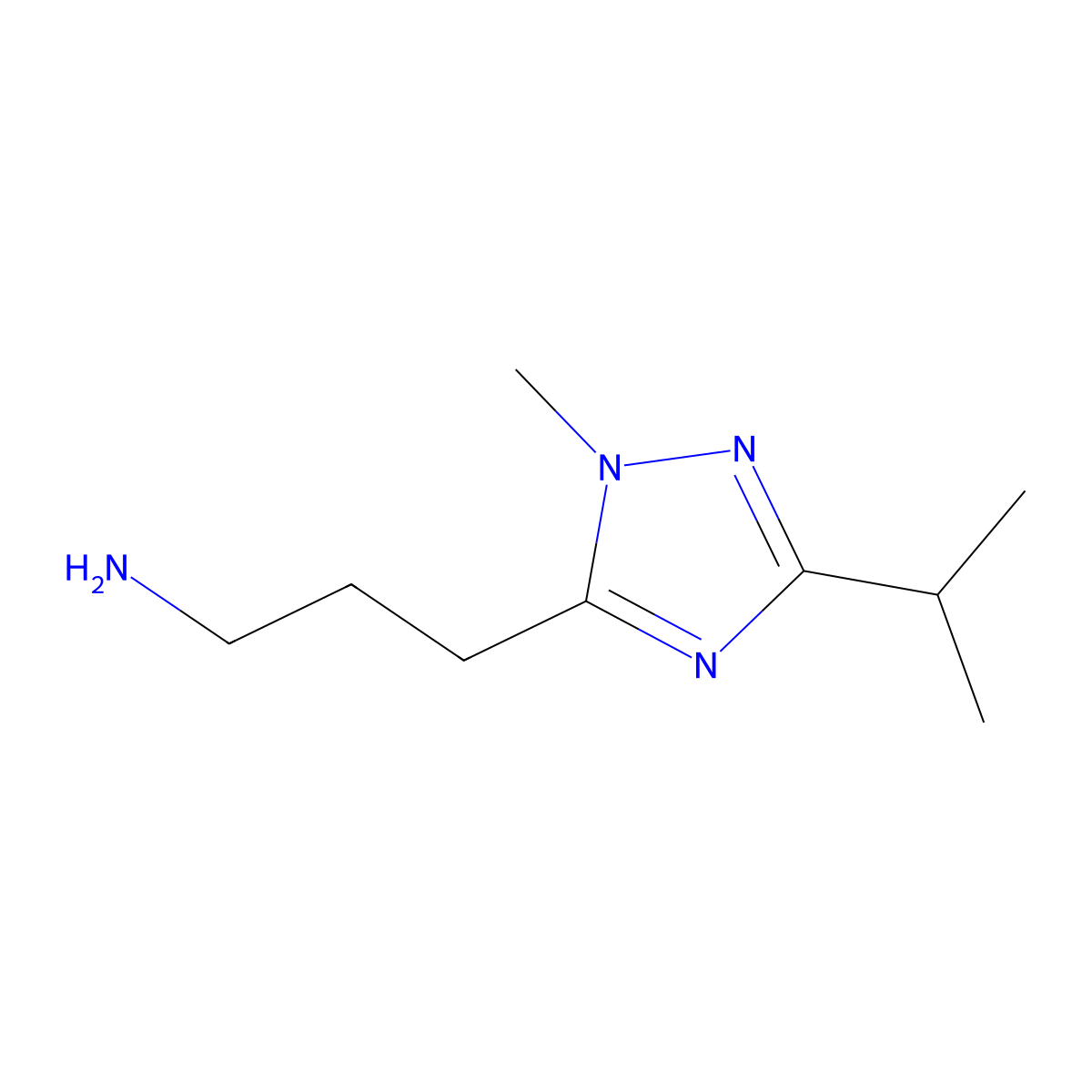 3-(3-Isopropyl-1-methyl-1h-1,2,4-triazol-5-yl)propan-1-amine molecular structure, CAS 1343370-49-9
