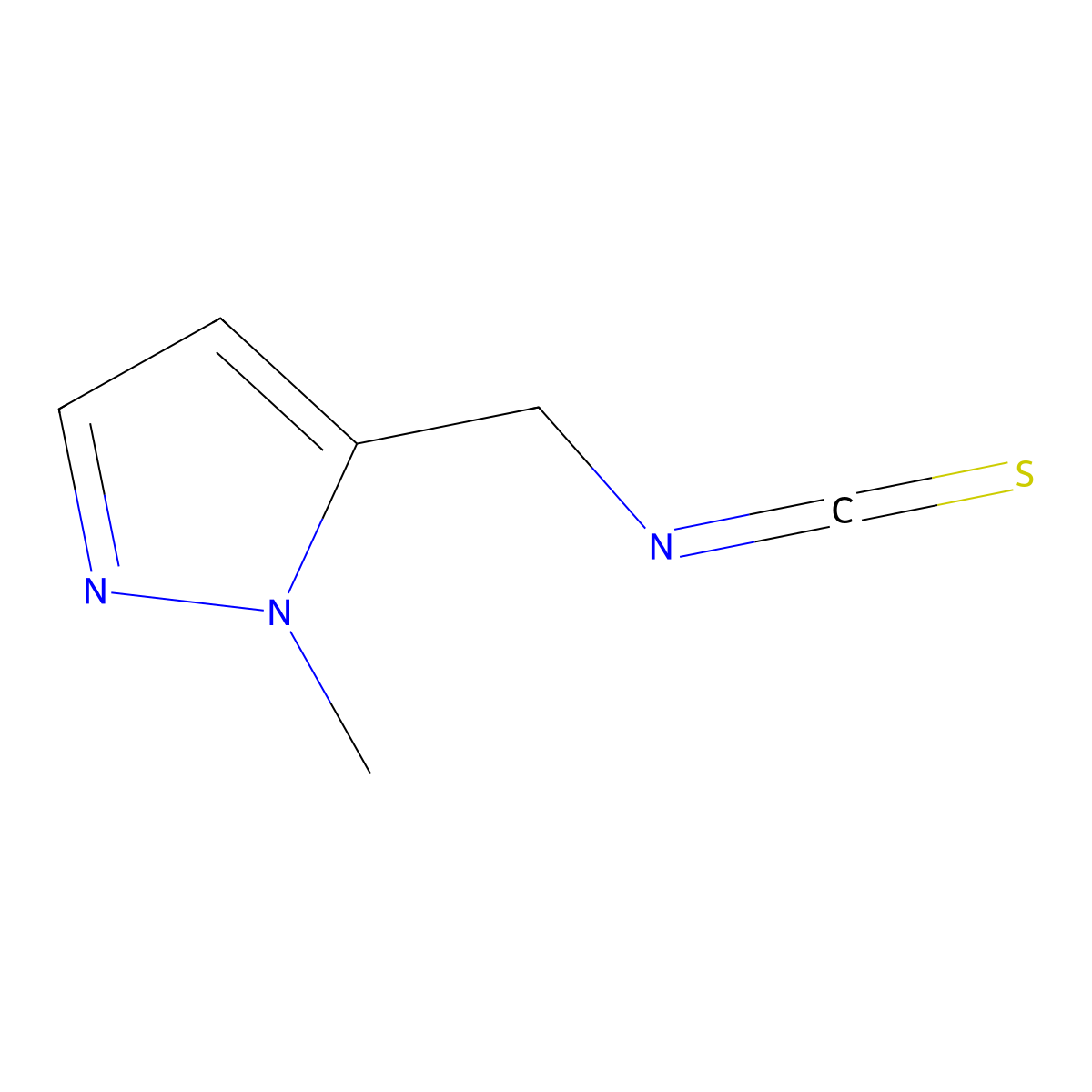 5-(isothiocyanatomethyl)-1-methyl-1H-pyrazole molecular structure, CAS 1343371-57-2