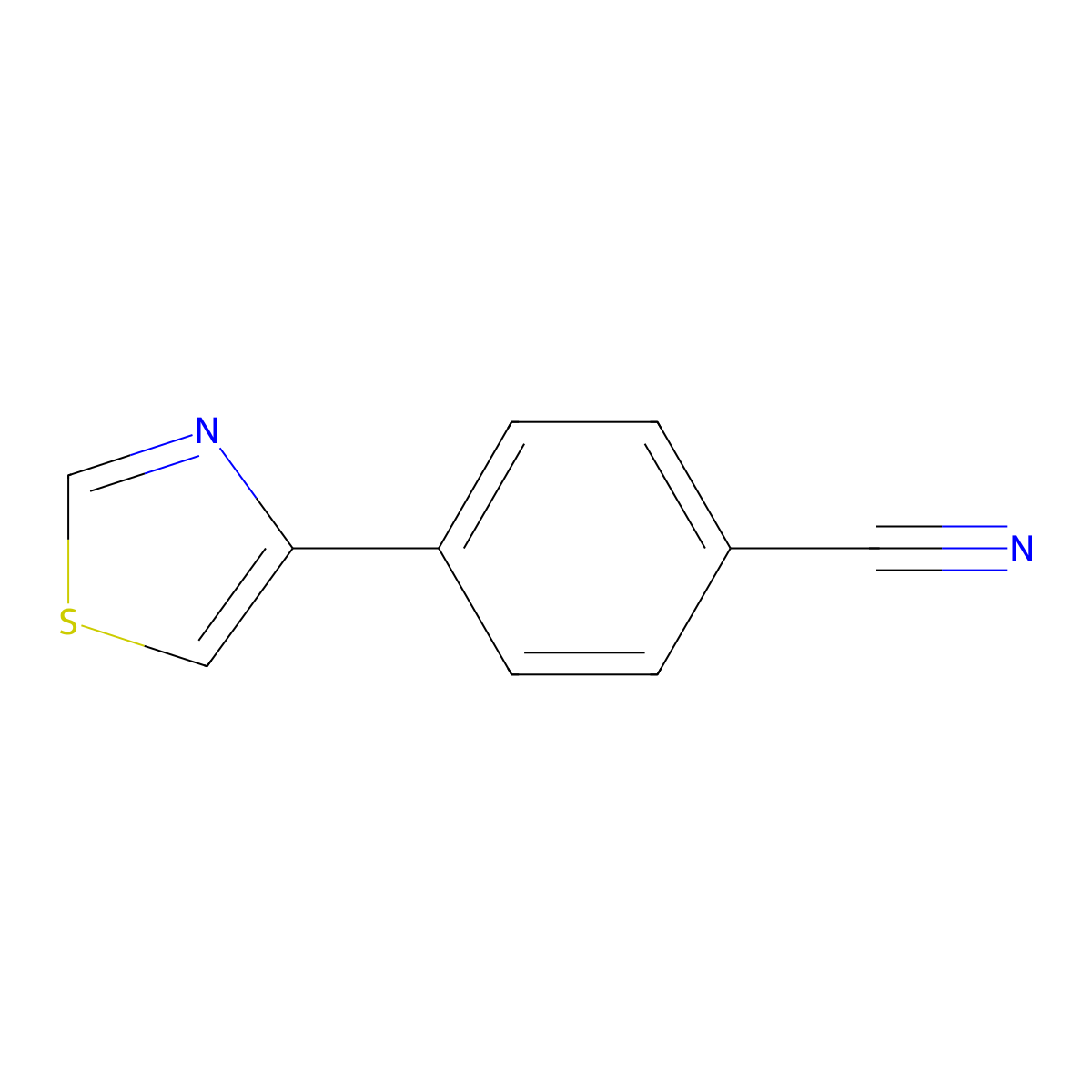 4-(1,3-Thiazol-4-yl)benzonitrile molecular structure, CAS 1343371-95-8