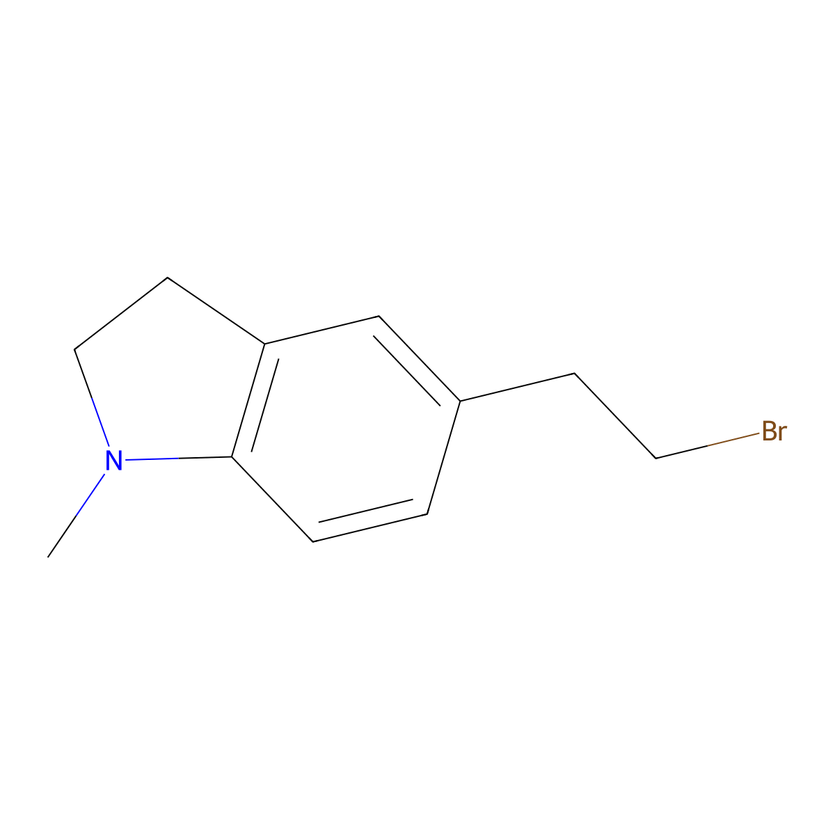 5-(2-bromoethyl)-1-methyl-2,3-dihydro-1H-indole molecular structure, CAS 1343373-90-9
