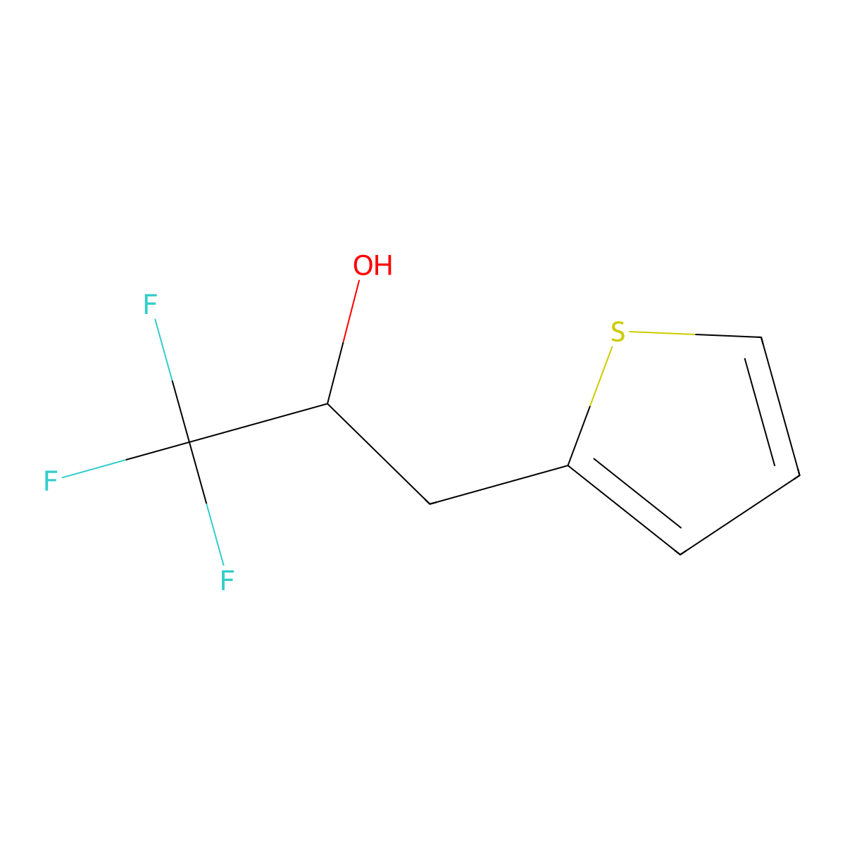 1,1,1-Trifluoro-3-(thiophen-2-yl)propan-2-ol molecular structure, CAS 1343374-66-2