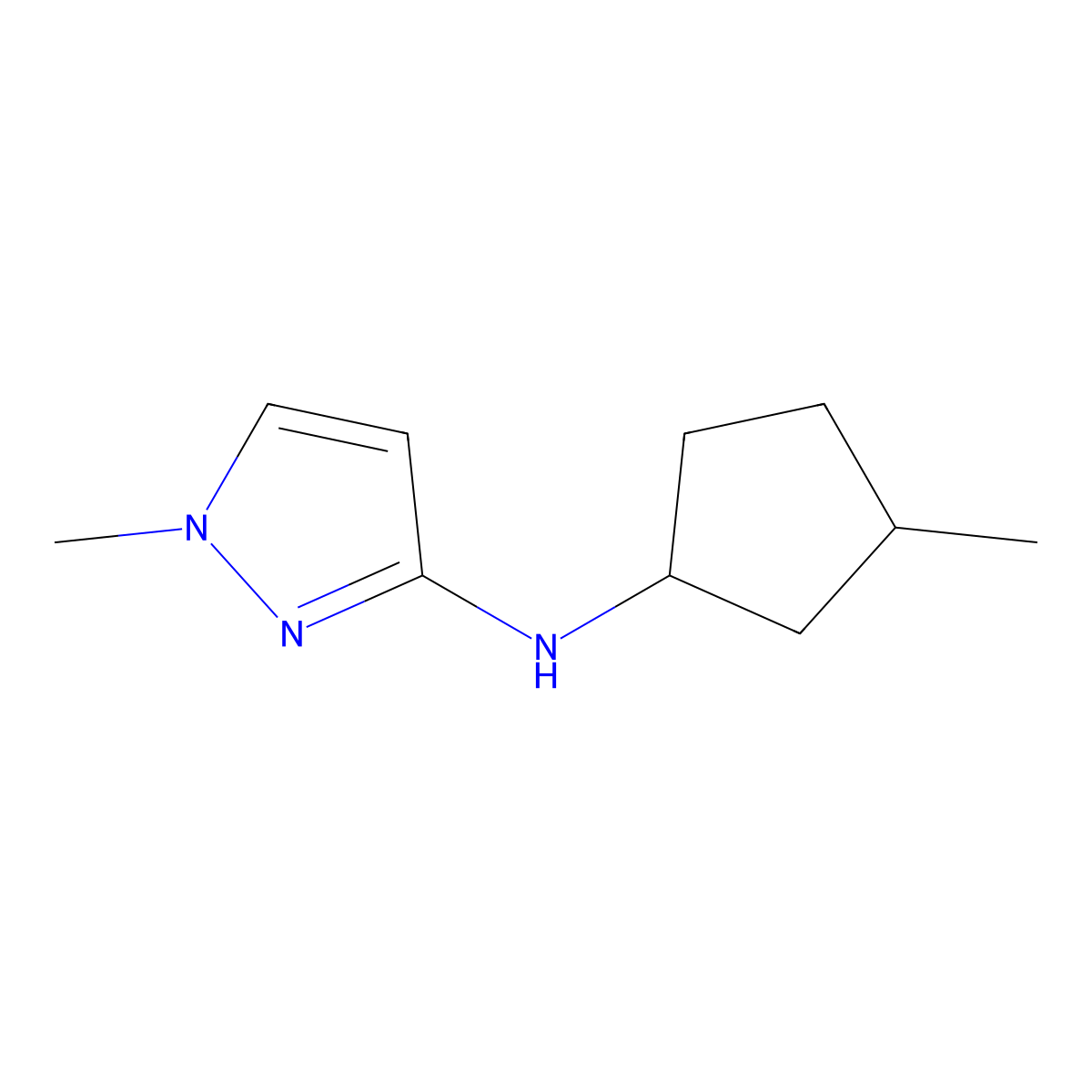 1-methyl-N-(3-methylcyclopentyl)-1H-pyrazol-3-amine molecular structure, CAS 1343375-70-1