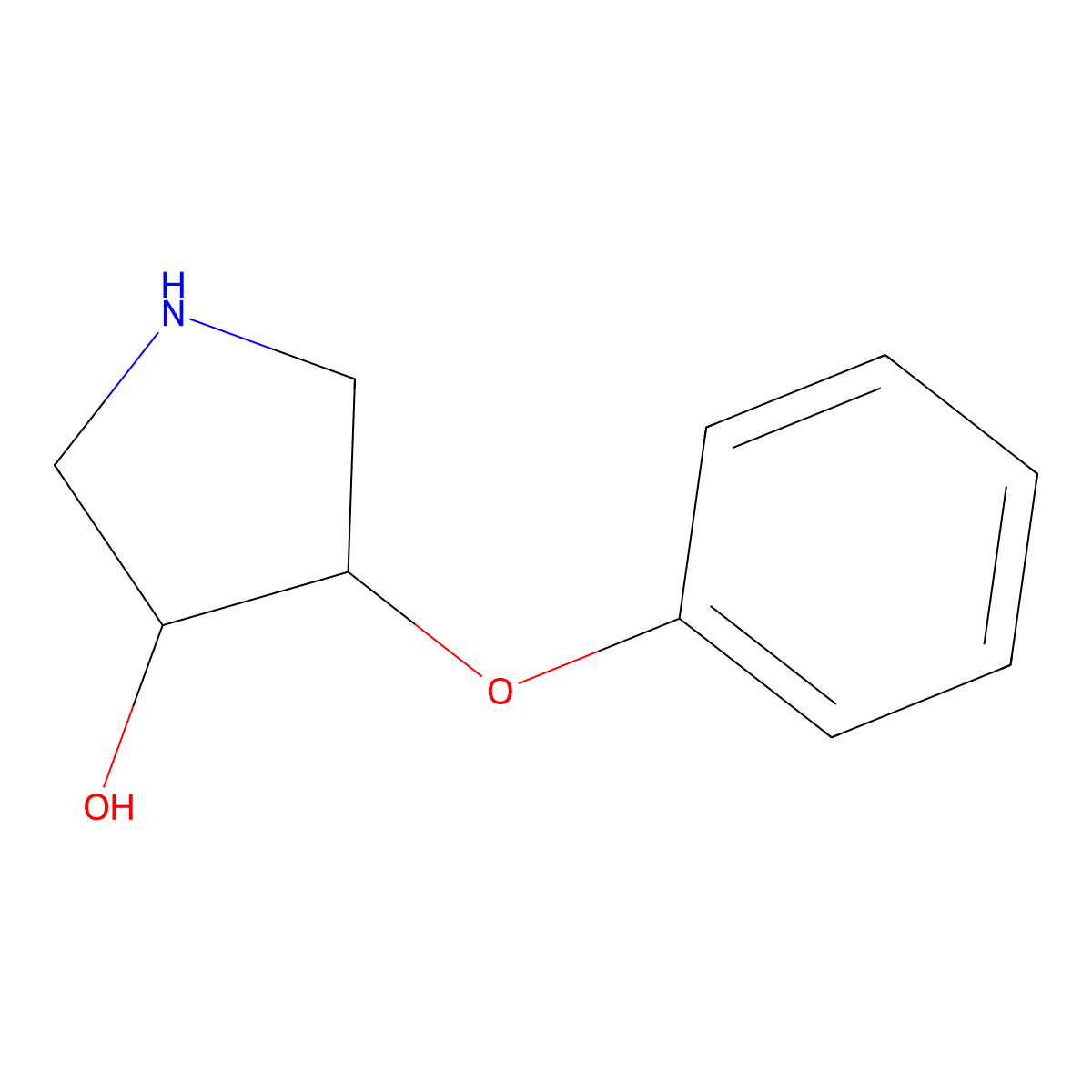 4-Phenoxypyrrolidin-3-ol molecular structure, CAS 1343376-09-9