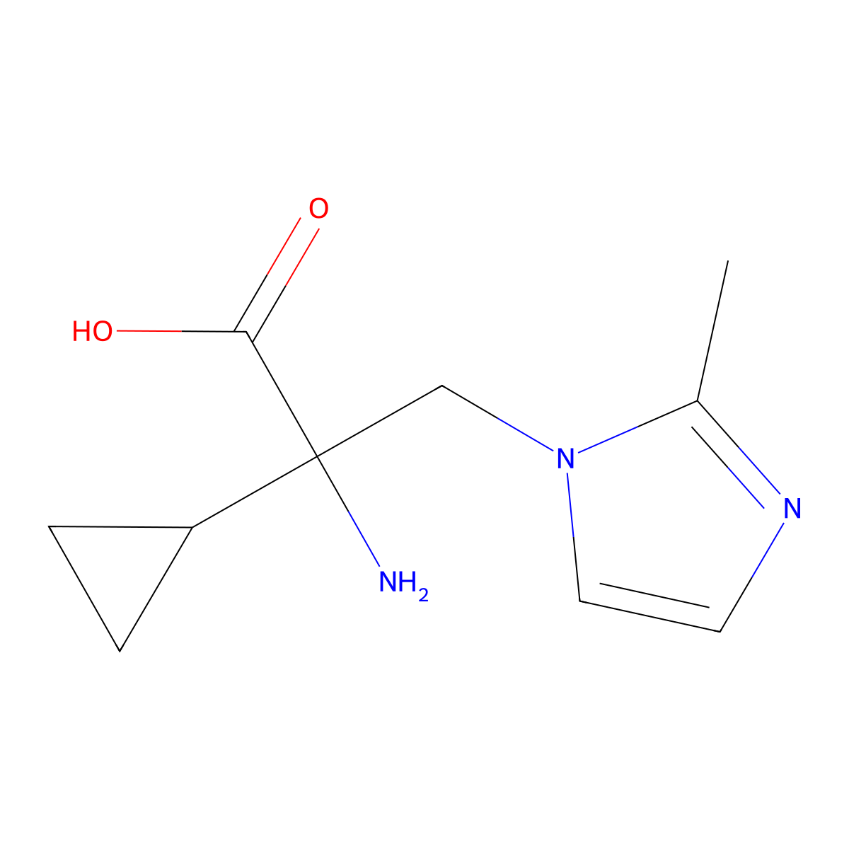 2-Amino-2-cyclopropyl-3-(2-methyl-1h-imidazol-1-yl)propanoic acid molecular structure, CAS 1343377-62-7