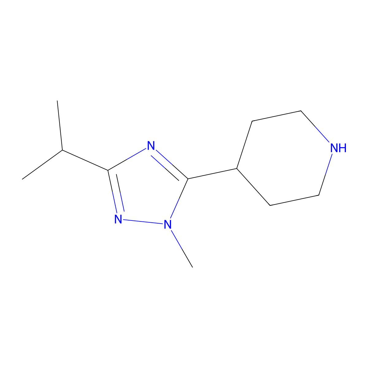 4-(3-Isopropyl-1-methyl-1h-1,2,4-triazol-5-yl)piperidine molecular structure, CAS 1343384-62-2