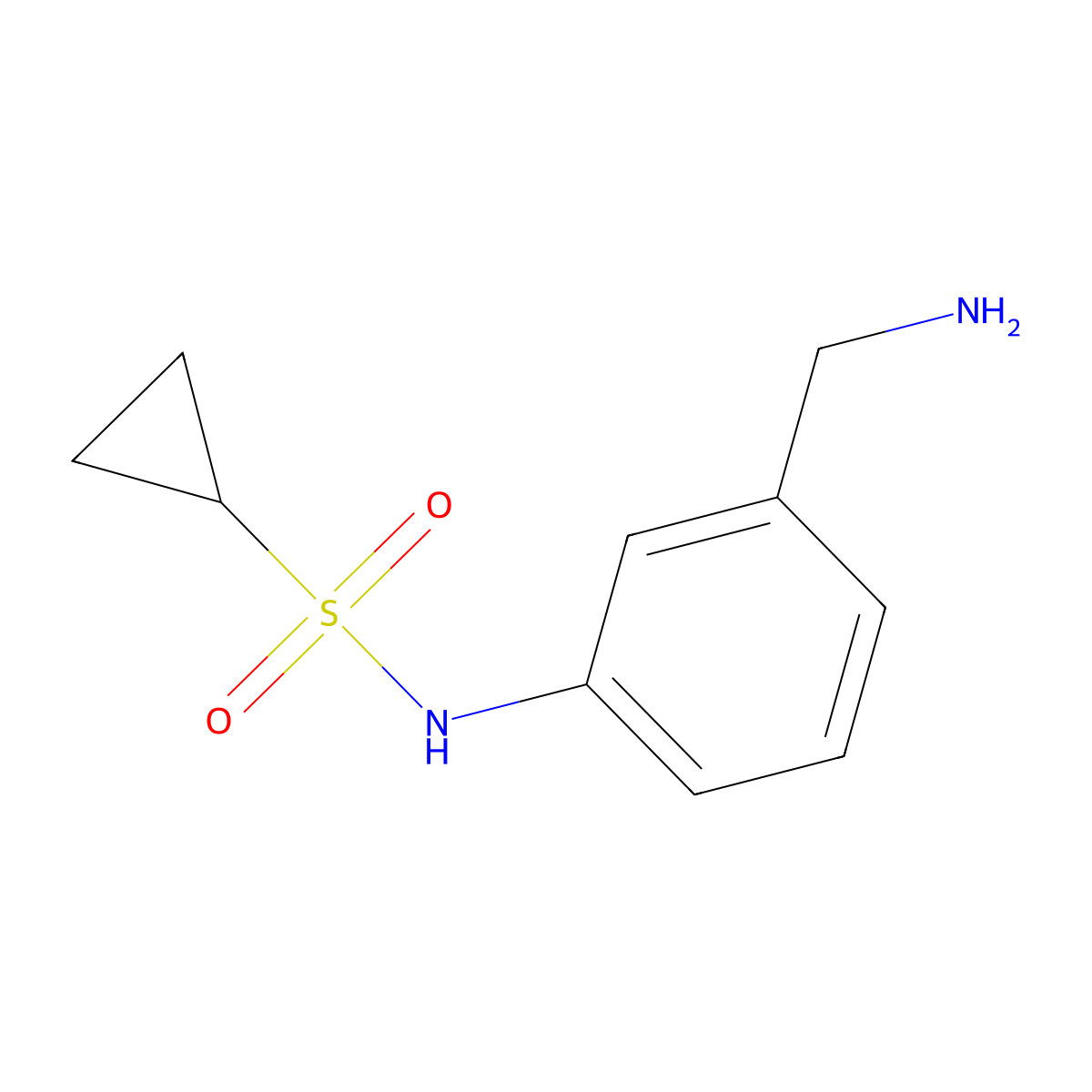 N-[3-(aminomethyl)phenyl]cyclopropanesulfonamide molecular structure, CAS 1343384-75-7