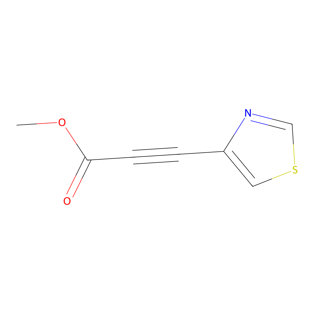 Methyl 3-(1,3-thiazol-4-yl)prop-2-ynoate molecular structure, CAS 1343385-23-8