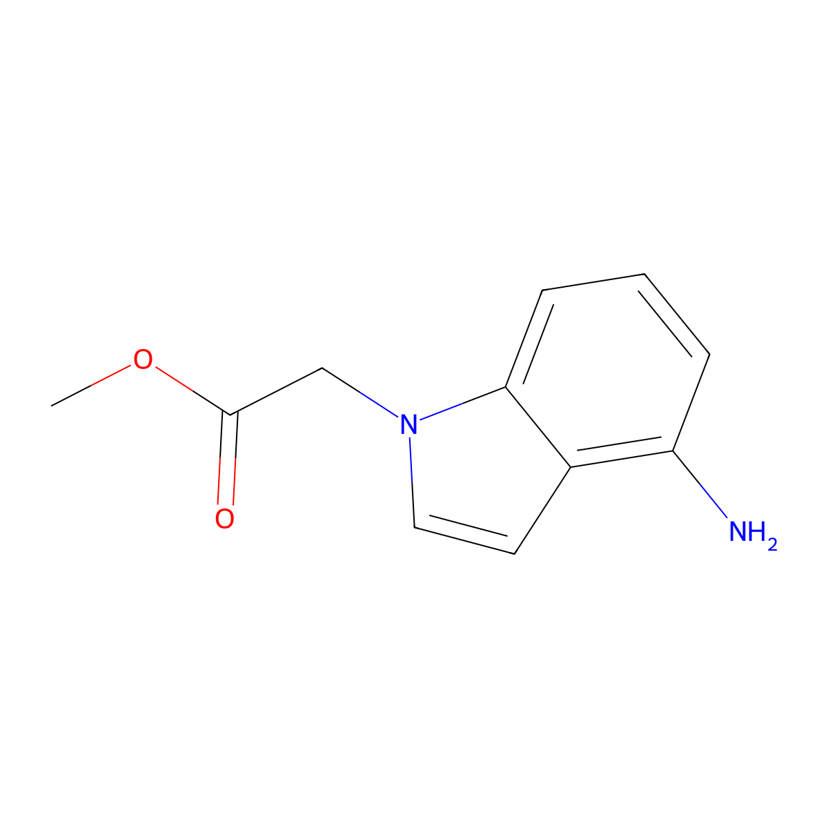 methyl 2-(4-amino-1H-indol-1-yl)acetate molecular structure, CAS 1343385-31-8