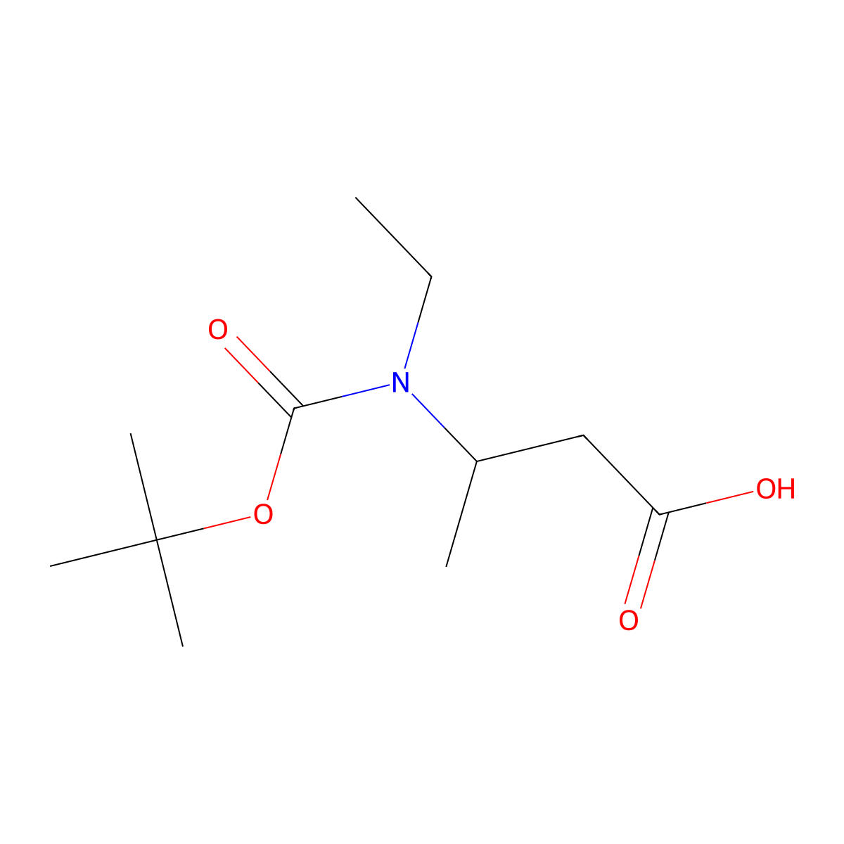 3-{[(Tert-butoxy)carbonyl](ethyl)amino}butanoic acid molecular structure, CAS 1343386-72-0