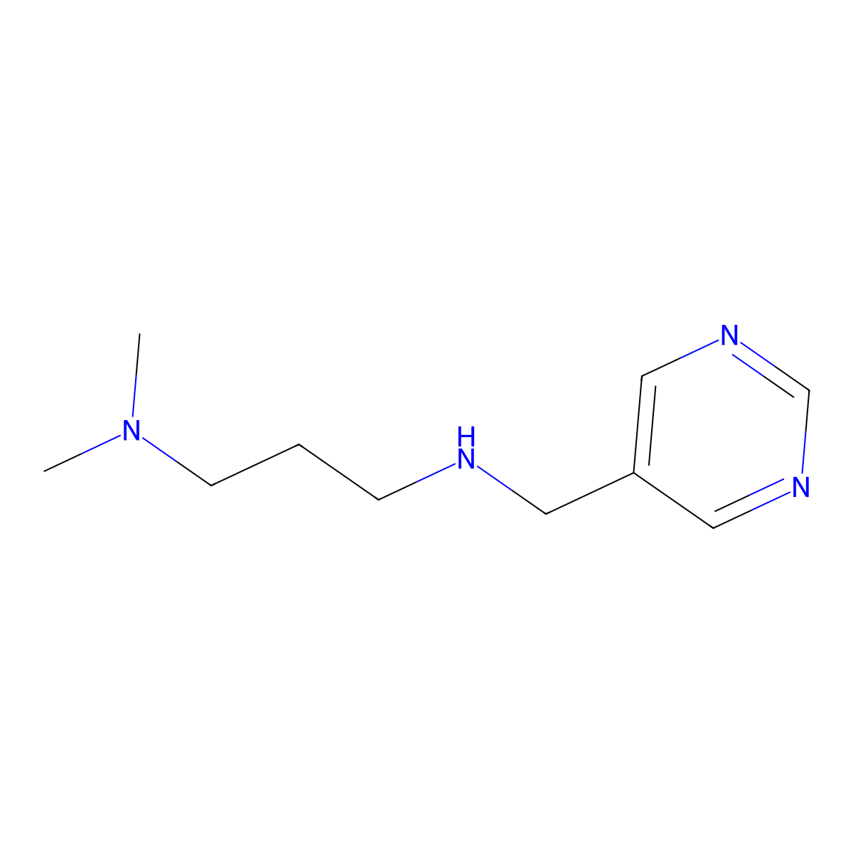 [3-(Dimethylamino)propyl][(pyrimidin-5-yl)methyl]amine molecular structure, CAS 1343387-57-4