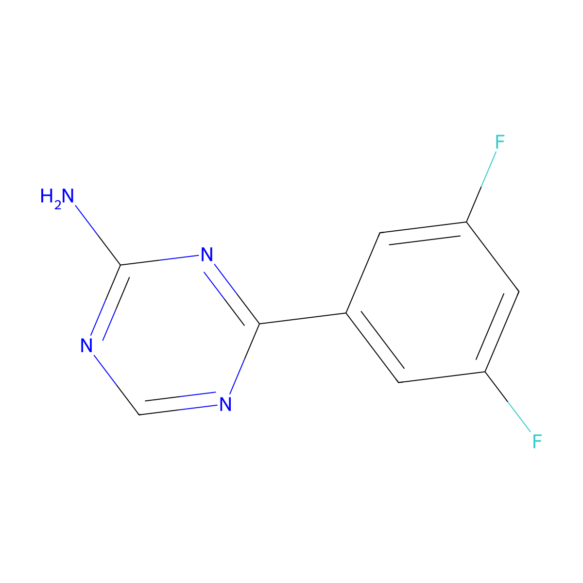 4-(3,5-Difluorophenyl)-1,3,5-triazin-2-amine molecular structure, CAS 1343387-72-3