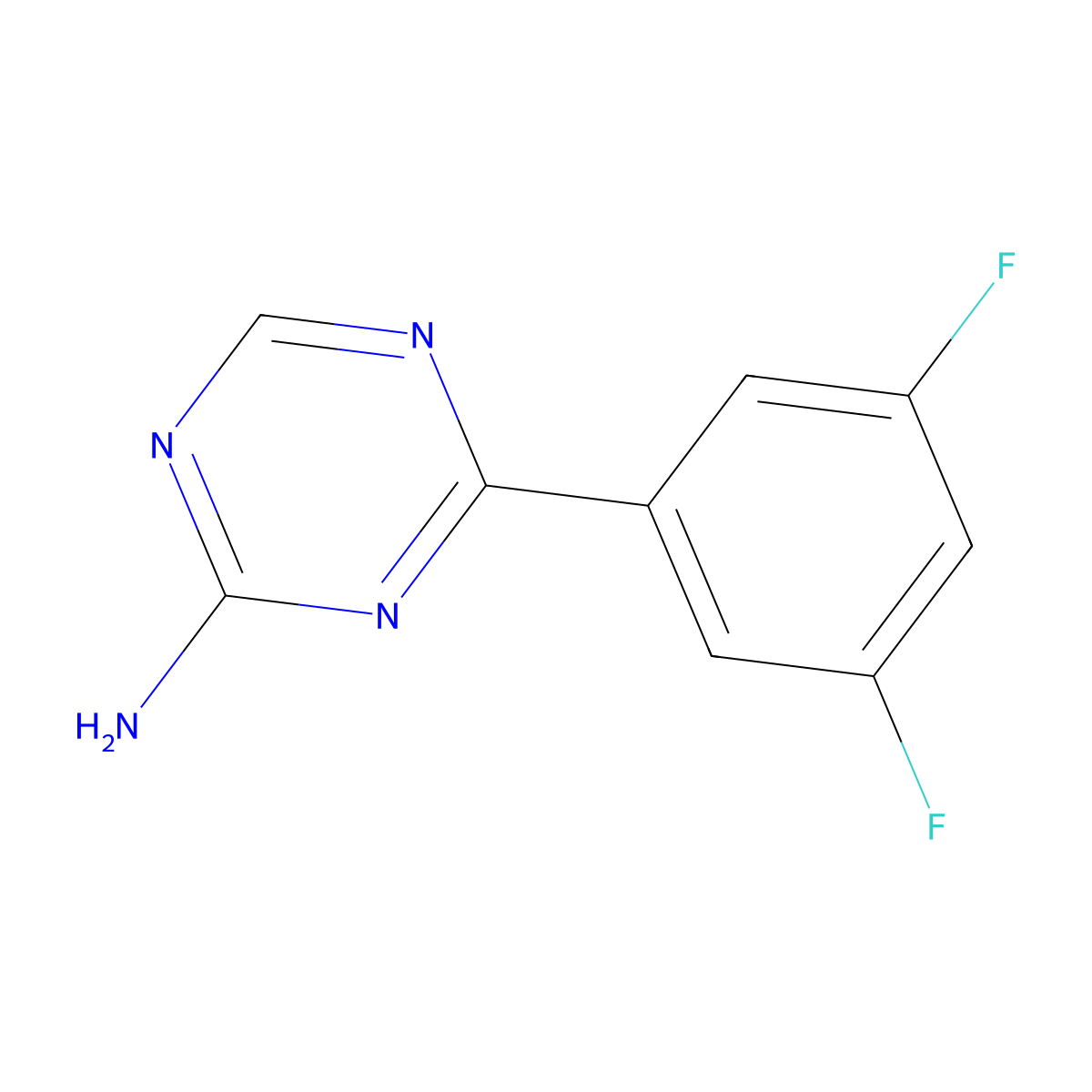 4-(3,5-Difluorophenyl)-1,3,5-triazin-2-amine molecular structure, CAS 1343387-72-3