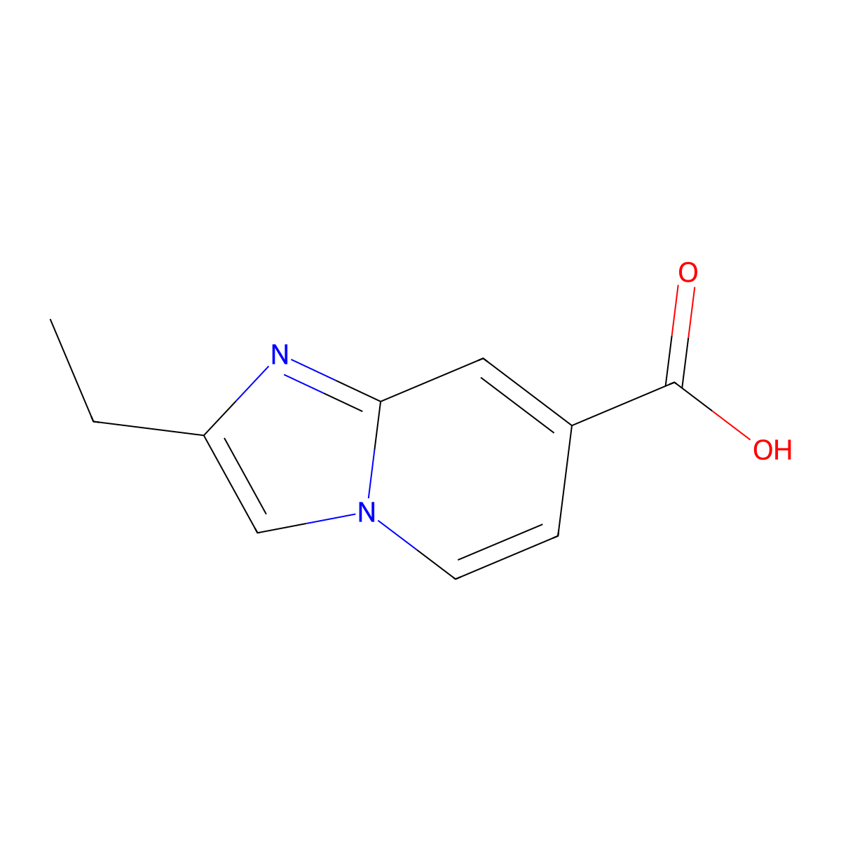 2-Ethylimidazo[1,2-a]pyridine-7-carboxylic acid molecular structure, CAS 1343389-68-3