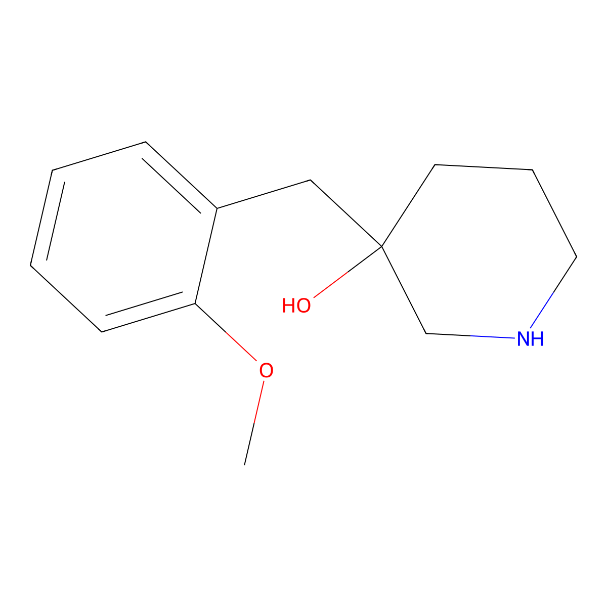 3-[(2-Methoxyphenyl)methyl]piperidin-3-ol molecular structure, CAS 1343390-31-7