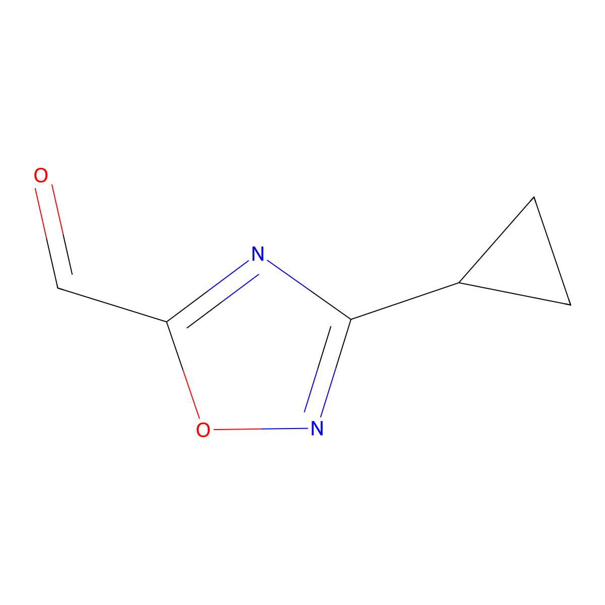 3-Cyclopropyl-1,2,4-oxadiazole-5-carbaldehyde molecular structure, CAS 1343393-71-4