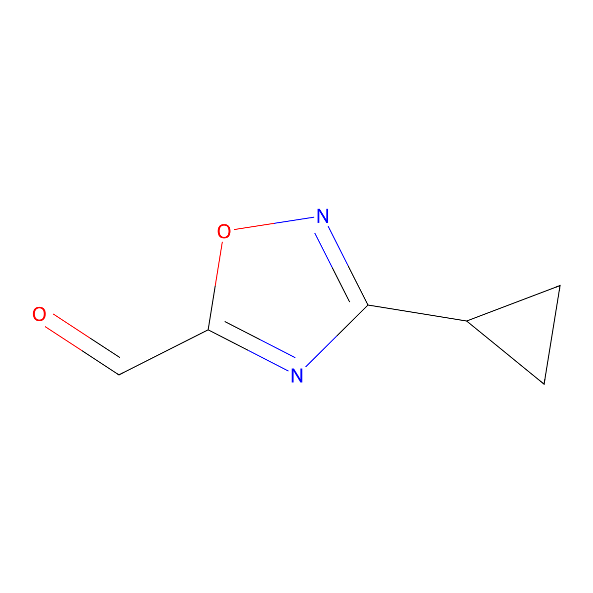 3-Cyclopropyl-1,2,4-oxadiazole-5-carbaldehyde molecular structure, CAS 1343393-71-4