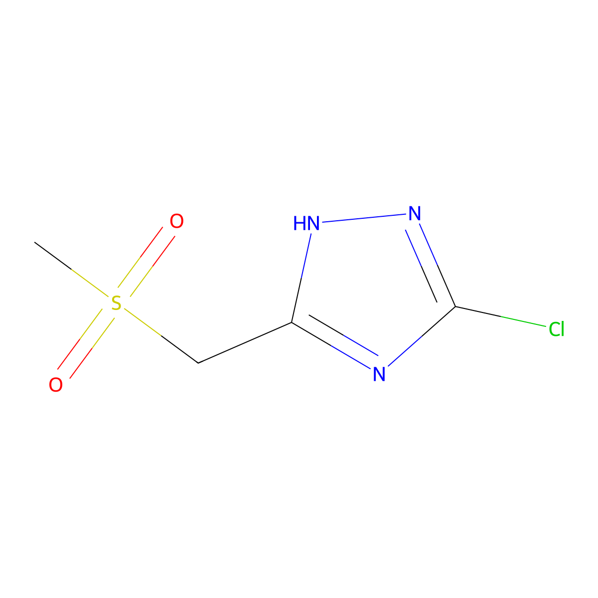 3-chloro-5-(methanesulfonylmethyl)-4H-1,2,4-triazole molecular structure, CAS 1343395-09-4
