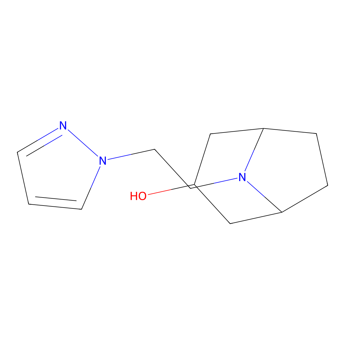 8-[2-(1H-pyrazol-1-yl)ethyl]-8-azabicyclo[3.2.1]octan-3-ol molecular structure, CAS 1343395-21-0
