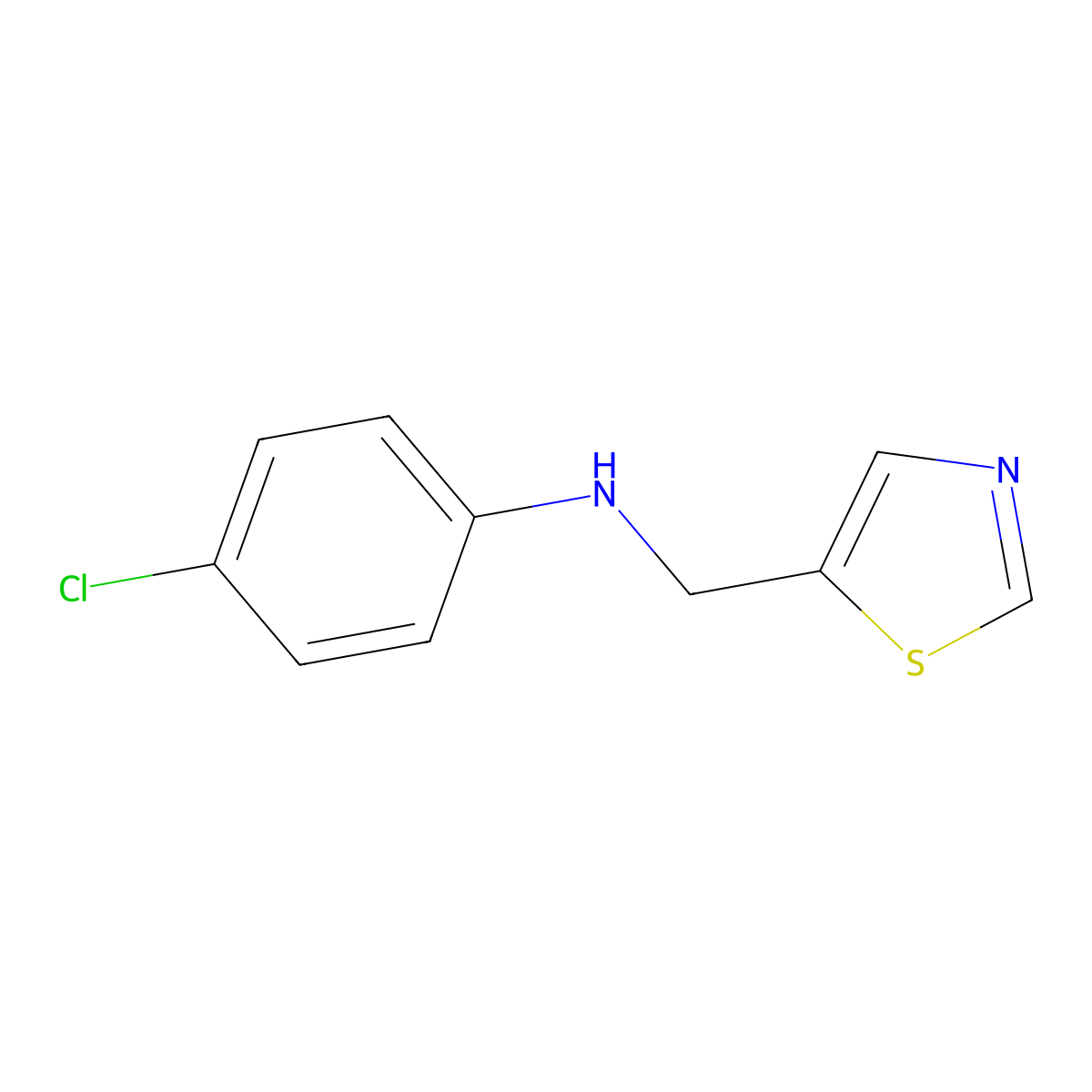 4-chloro-N-[(1,3-thiazol-5-yl)methyl]aniline molecular structure, CAS 1343396-06-4