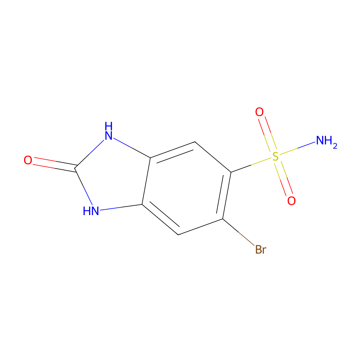 6-bromo-2-oxo-2,3-dihydro-1H-1,3-benzodiazole-5-sulfonamide molecular structure, CAS 1343397-37-4