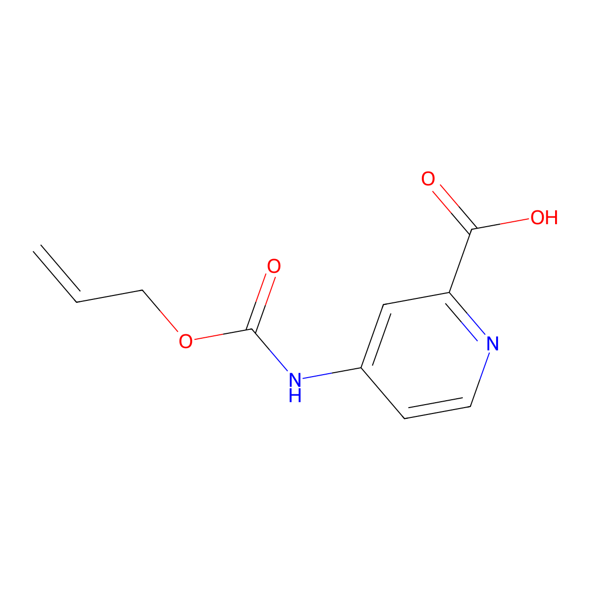 4-{[(Prop-2-en-1-yloxy)carbonyl]amino}pyridine-2-carboxylic acid molecular structure, CAS 1343397-43-2