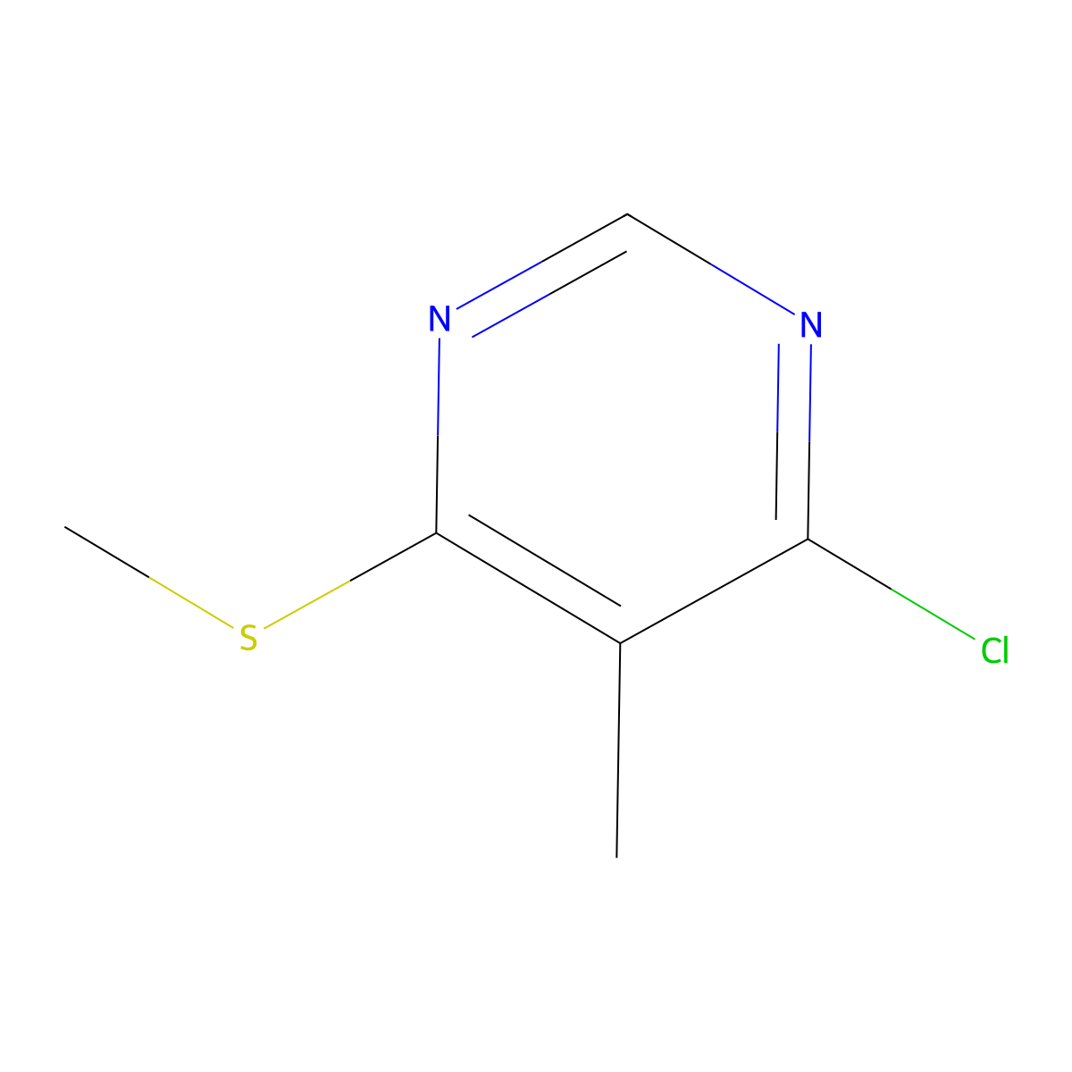 4-Chloro-5-methyl-6-(methylsulfanyl)pyrimidine molecular structure, CAS 1343398-23-1