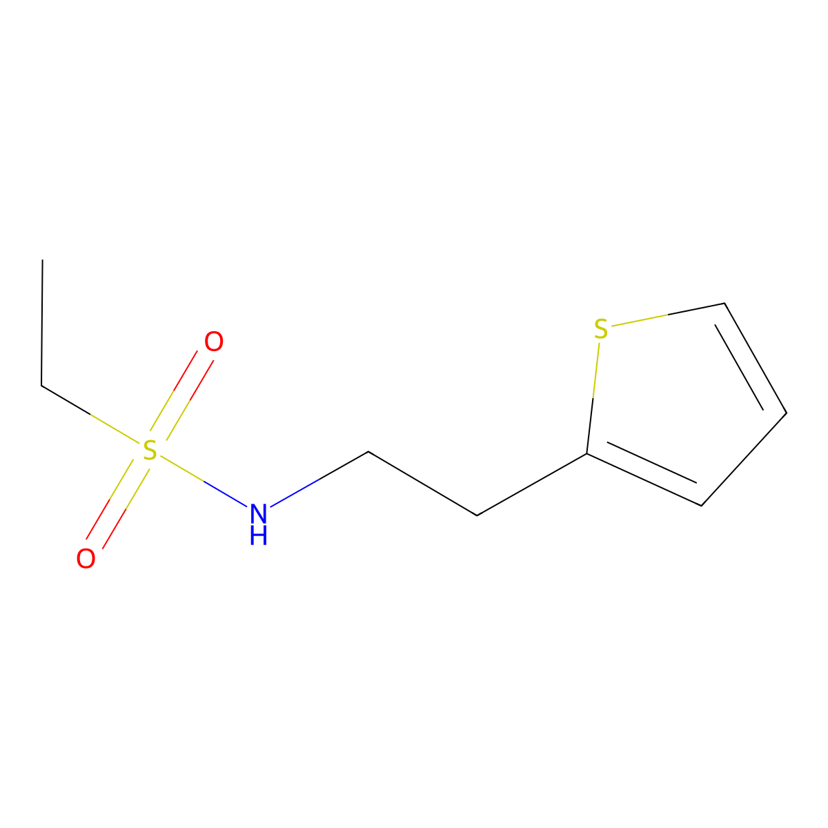 N-[2-(thiophen-2-yl)ethyl]ethane-1-sulfonamide molecular structure, CAS 1343399-06-3