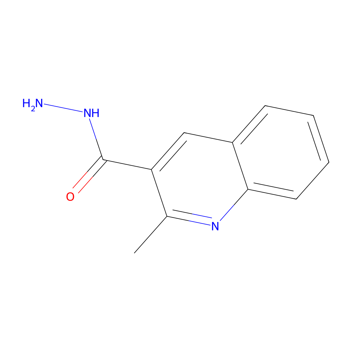 2-Methylquinoline-3-carbohydrazide molecular structure, CAS 134340-92-4