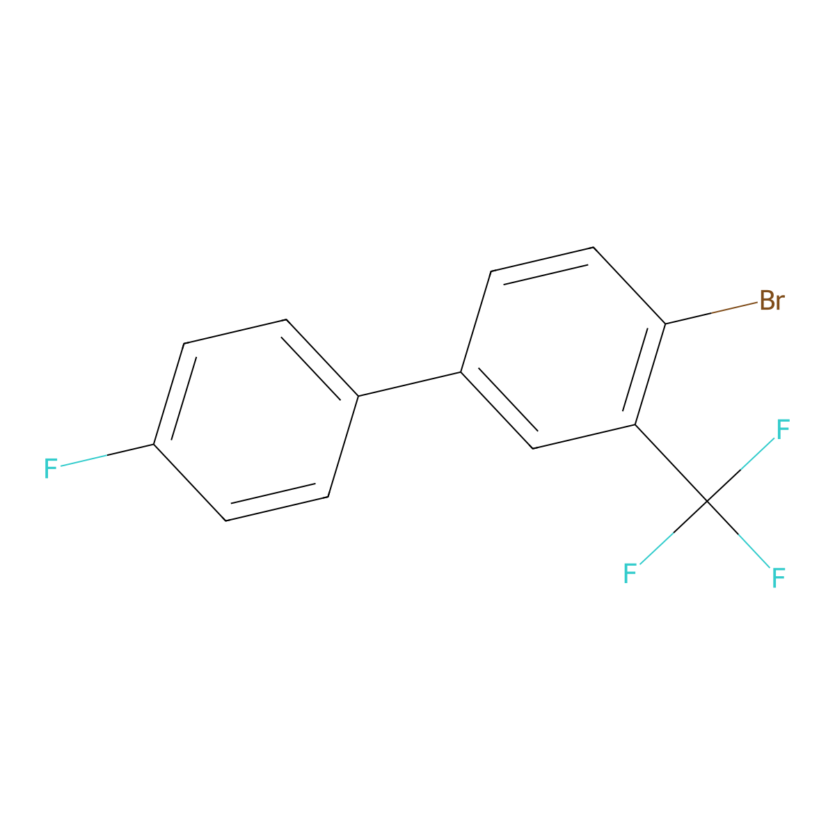 4-Bromo-4'-fluoro-3-(trifluoromethyl)-1,1'-biphenyl molecular structure, CAS 1343404-90-9