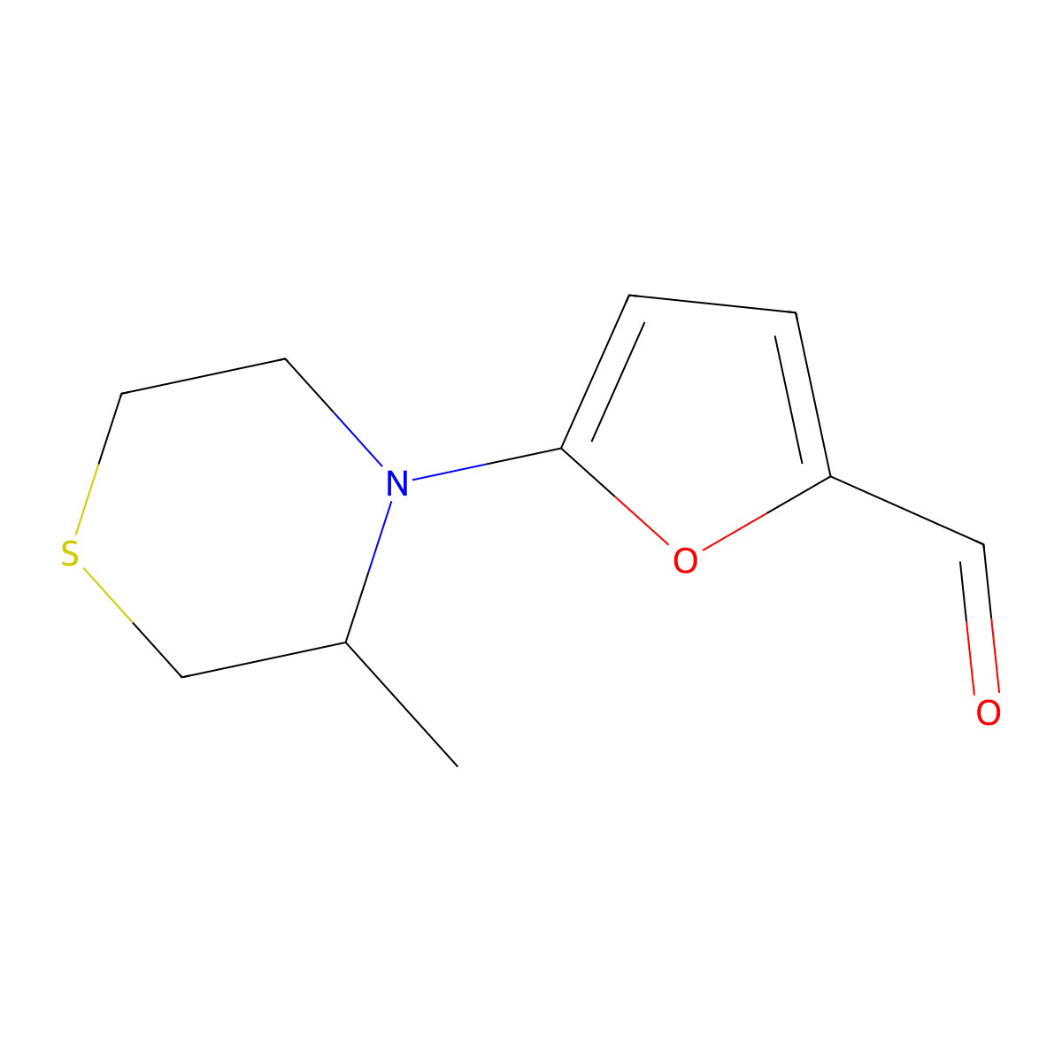 5-(3-Methylthiomorpholin-4-yl)furan-2-carbaldehyde molecular structure, CAS 1343411-60-8